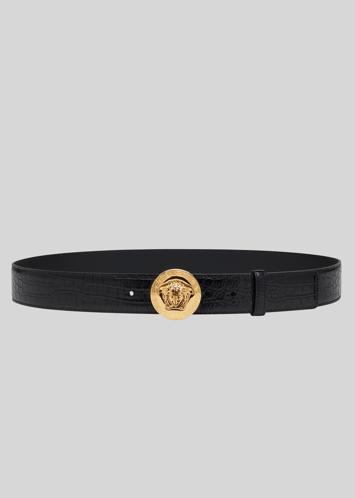 Mock Croc Palazzo Leather Belt - 1