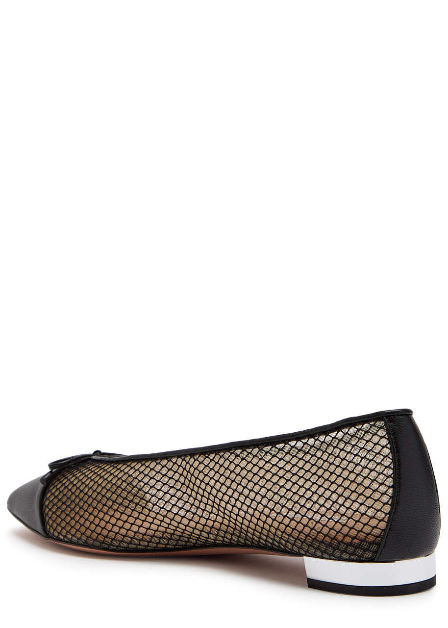 Aquazzura Gioia Mesh and Leather Ballet Flats - 2