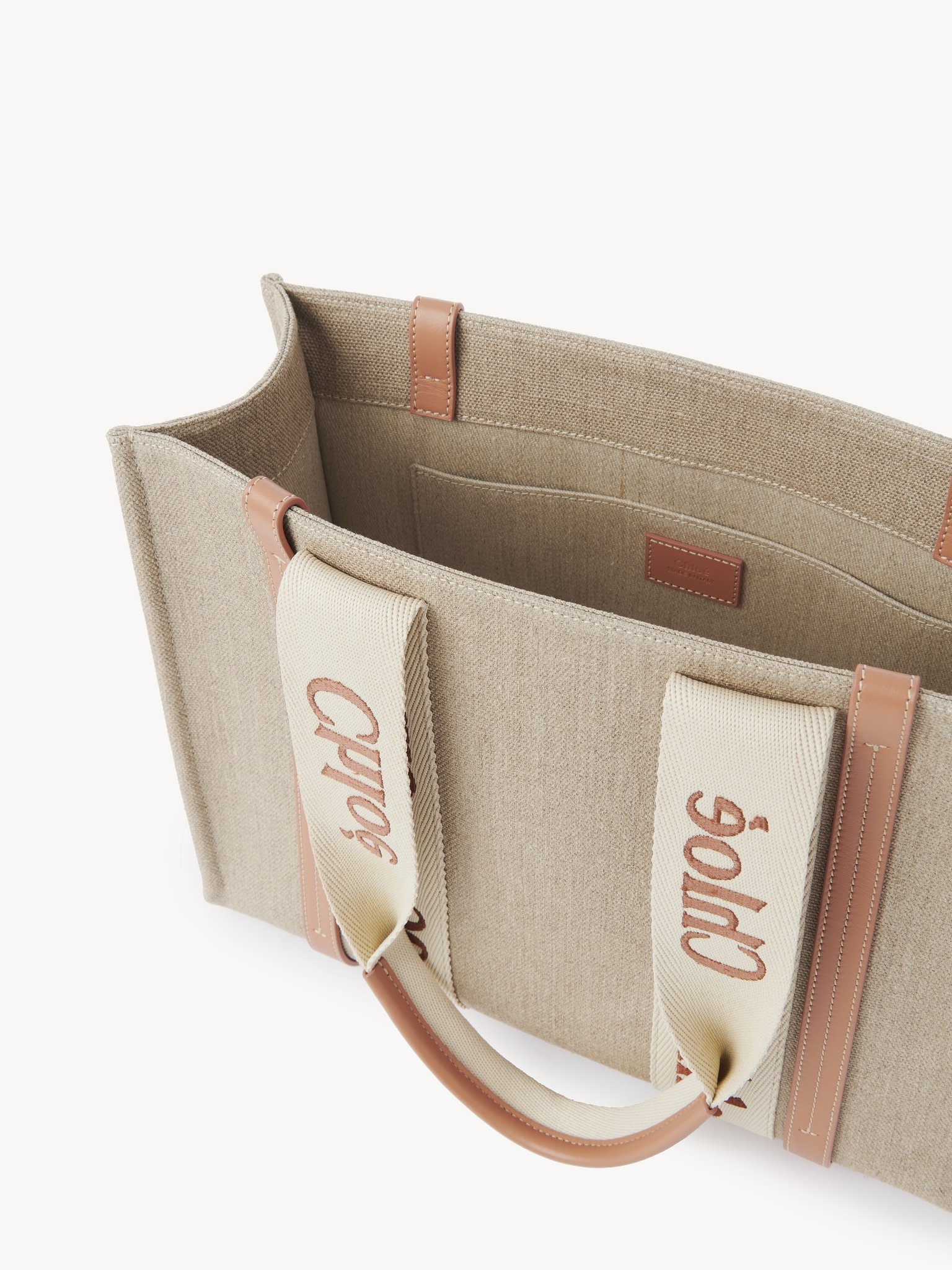 WOODY TOTE BAG IN LINEN - 5