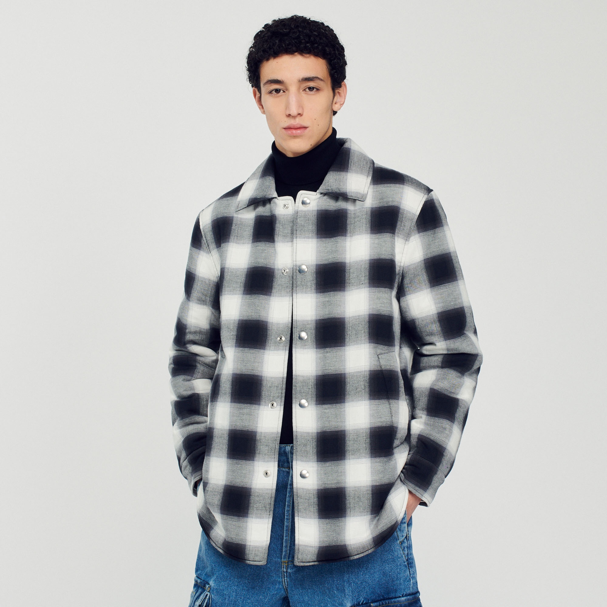 Quilted checked jacket - 5