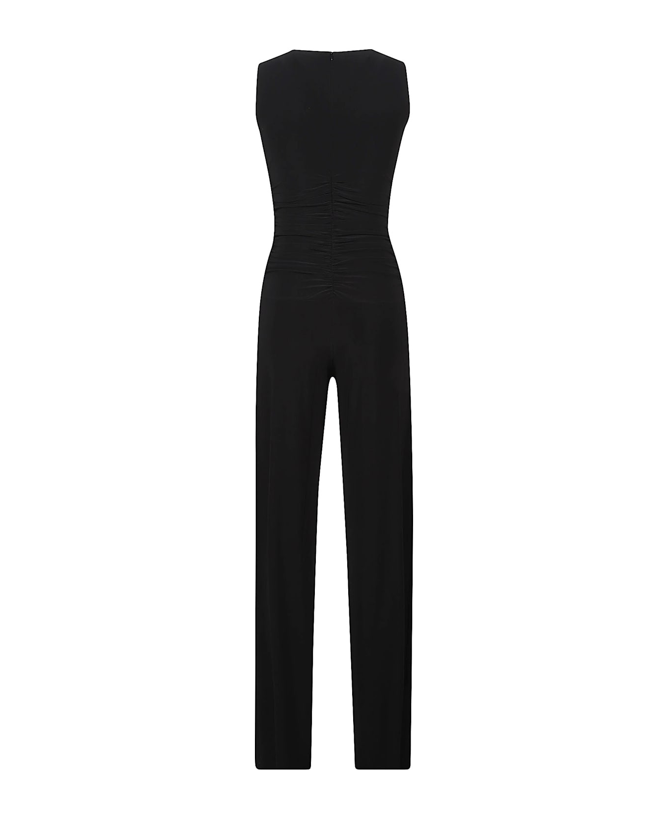 Sleeveless Shirred Waist Jumpsuit - 2