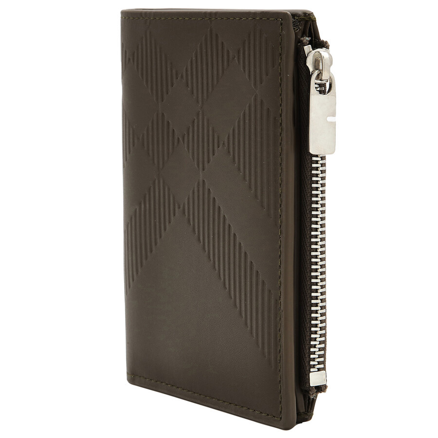 Burberry Military Embossed Check Zip Bifold Wallet - 3