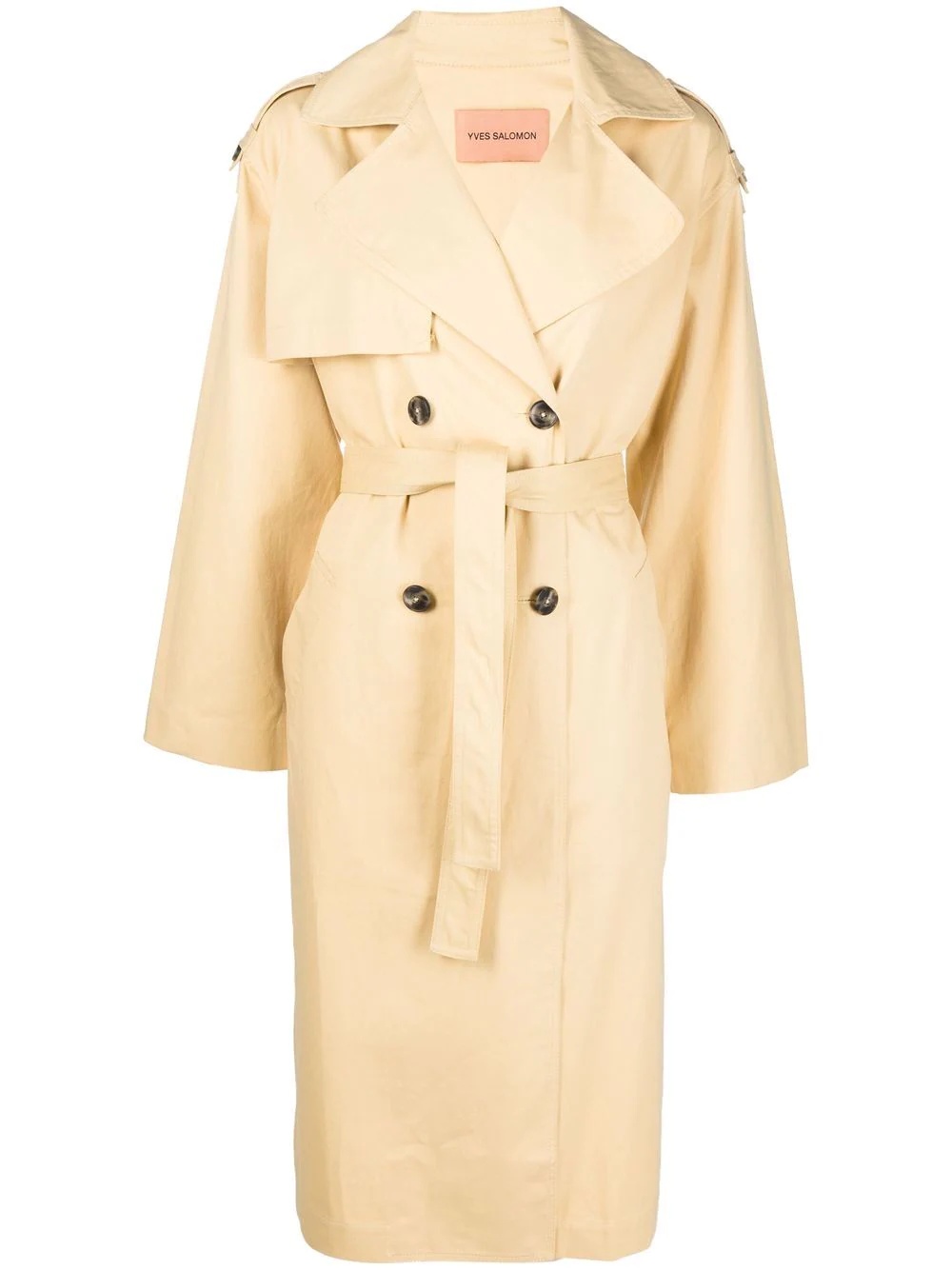 tied-waist trench coat - 1