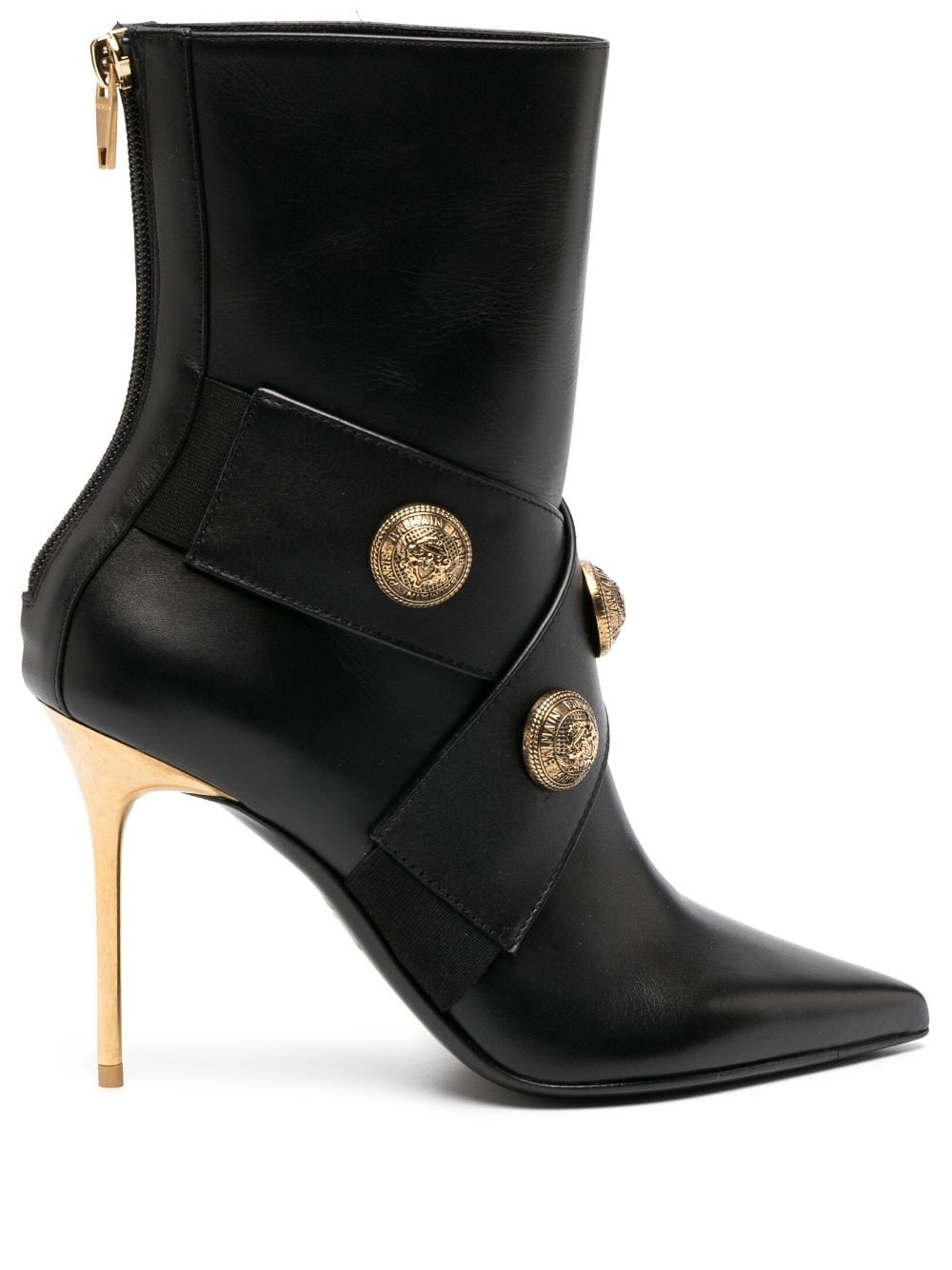 pointed-toe leather boots - 1