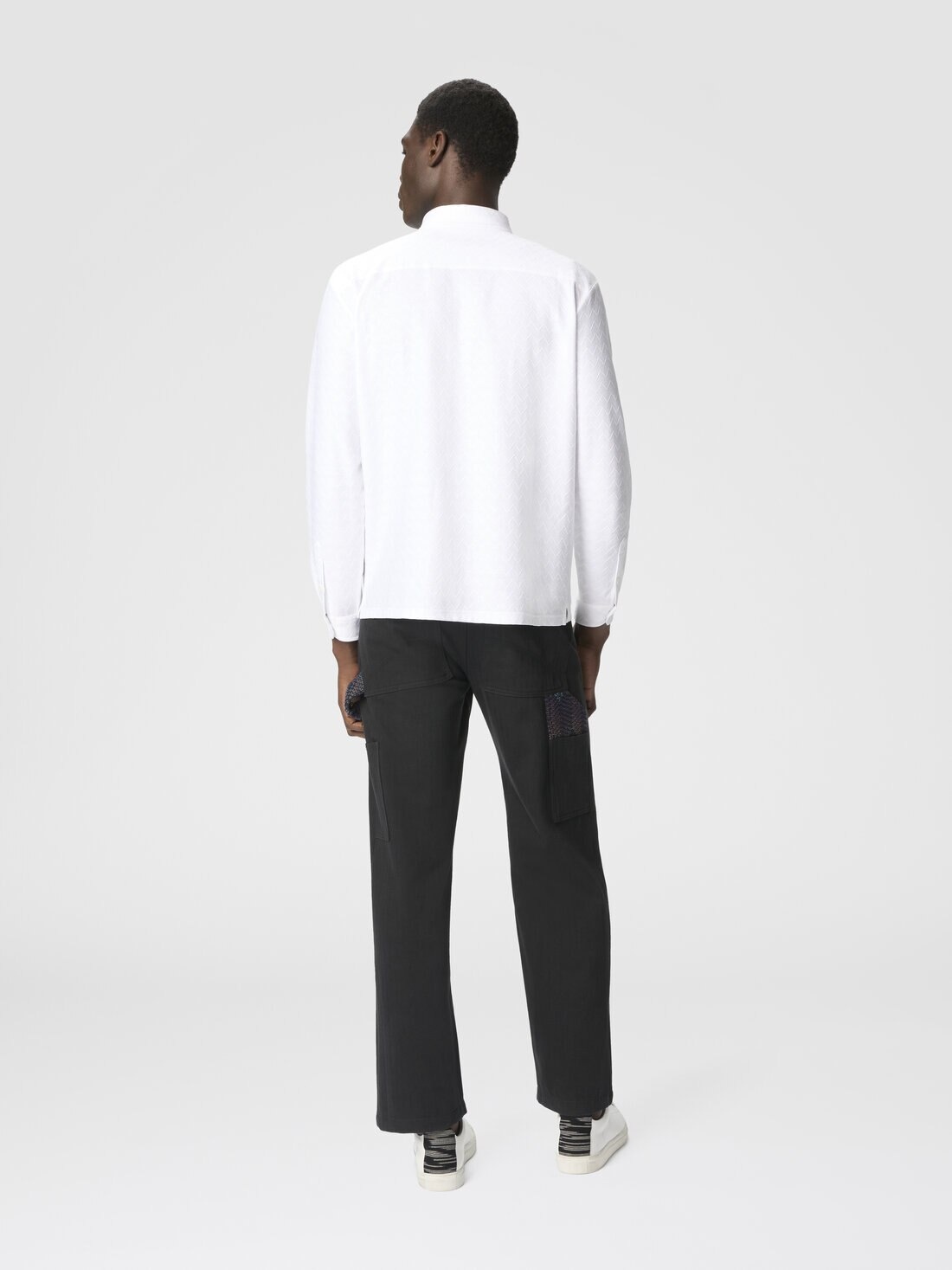 Zigzag Jersey Cotton Shirt Tone on Tone - 3