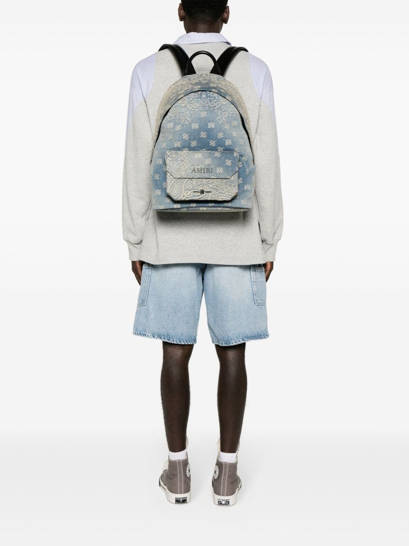 AMIRI bandana-jacquard denim backpack outlook