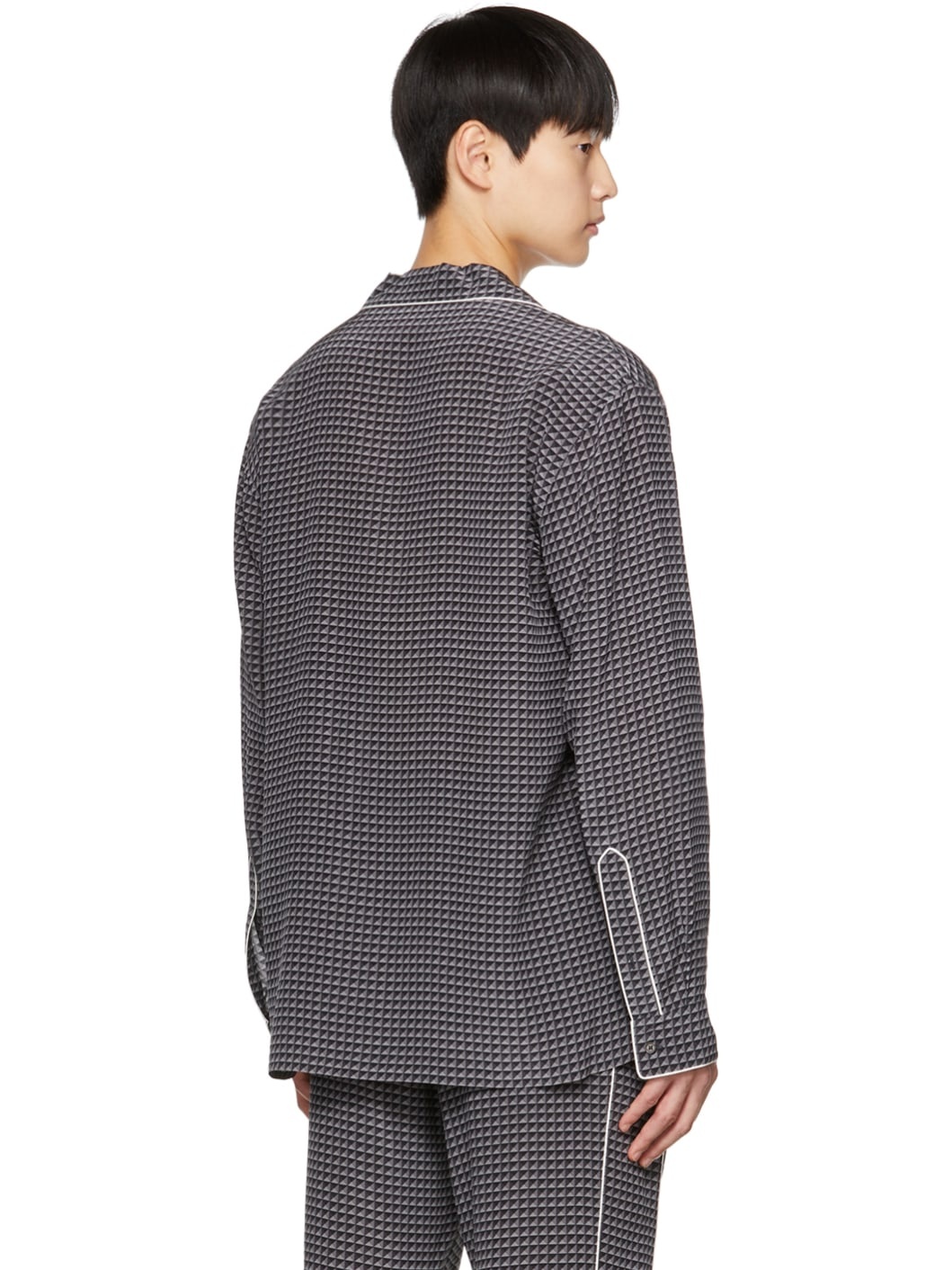 Gray Ministud Printed Pyjama Shirt - 3