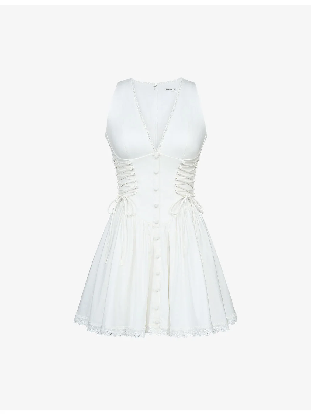 Rosalina V-Neck Stretch-Cotton Mini Dress - 1