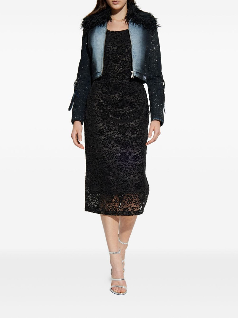 VERSACE JEANS COUTURE fur-trim denim jacket outlook