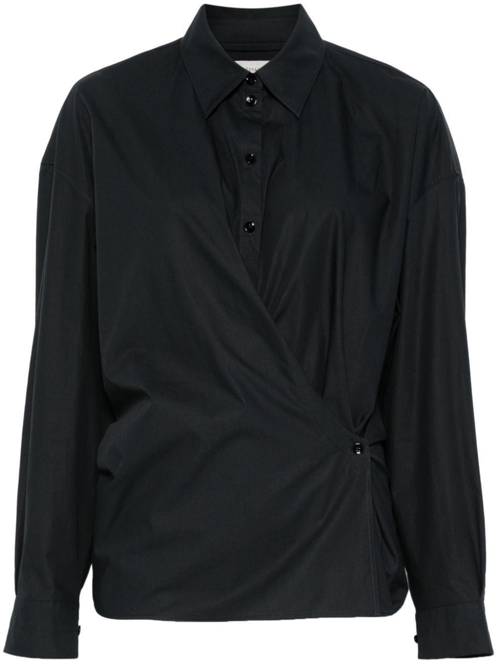 straight-collar twisted shirt - 1