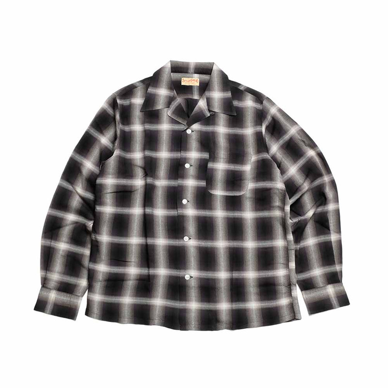 SUGAR CANE RAYON OMBRE PLAID OPEN SHIRT - SC29120 outlook