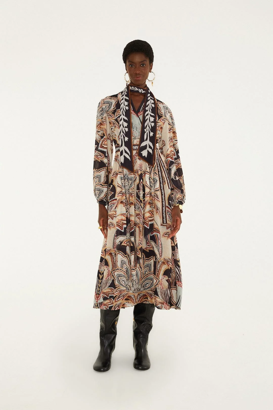 Tapestry Dream Long Sleeve Midi Dress - 1