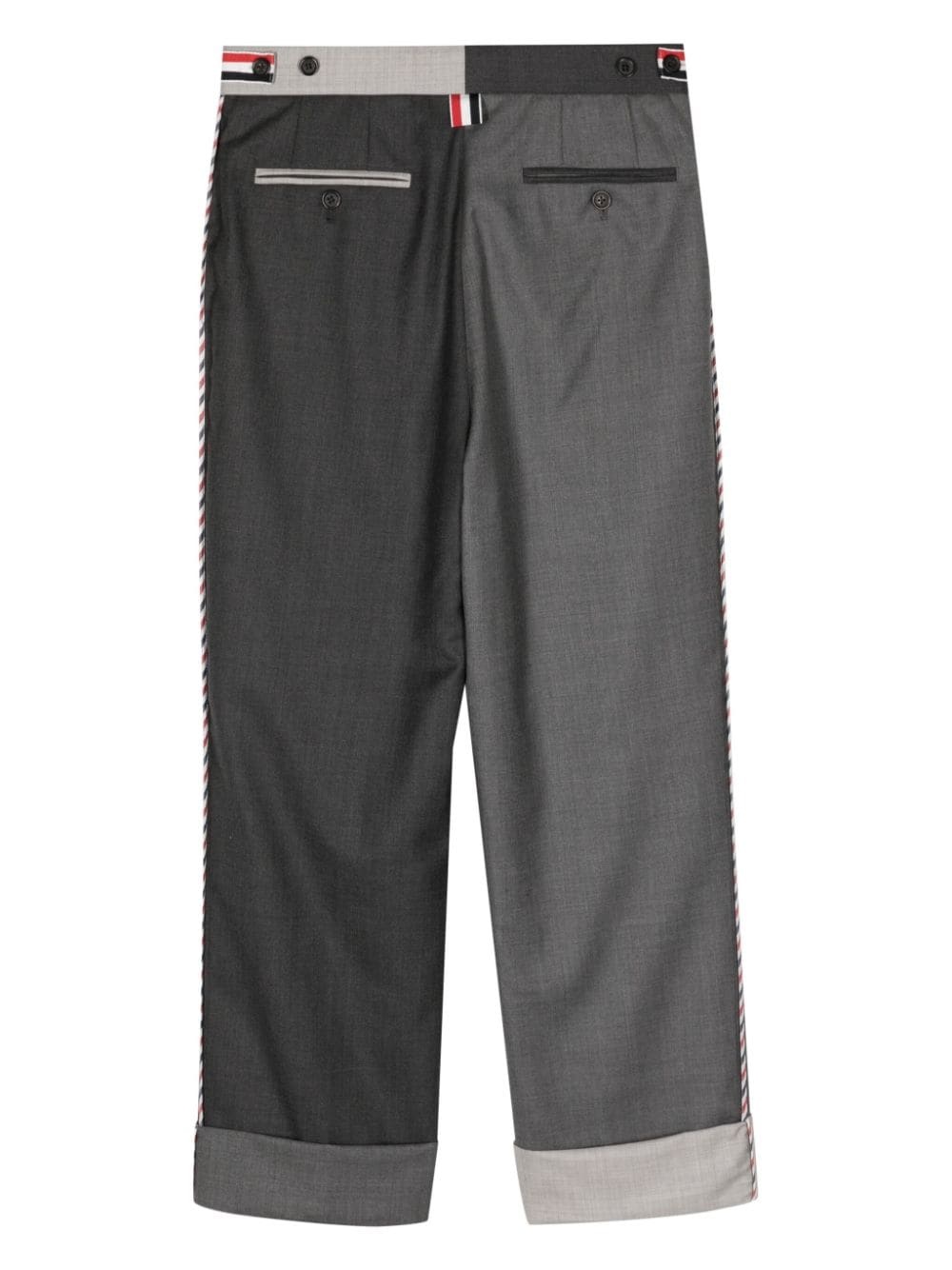 two-tone straight trousers - 2