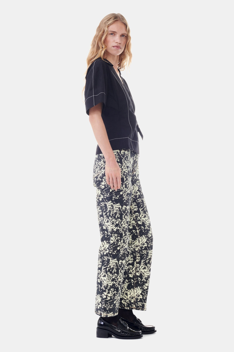 GANNI BLACK BUTTERFLY LOGO MID HEEL LOAFERS outlook