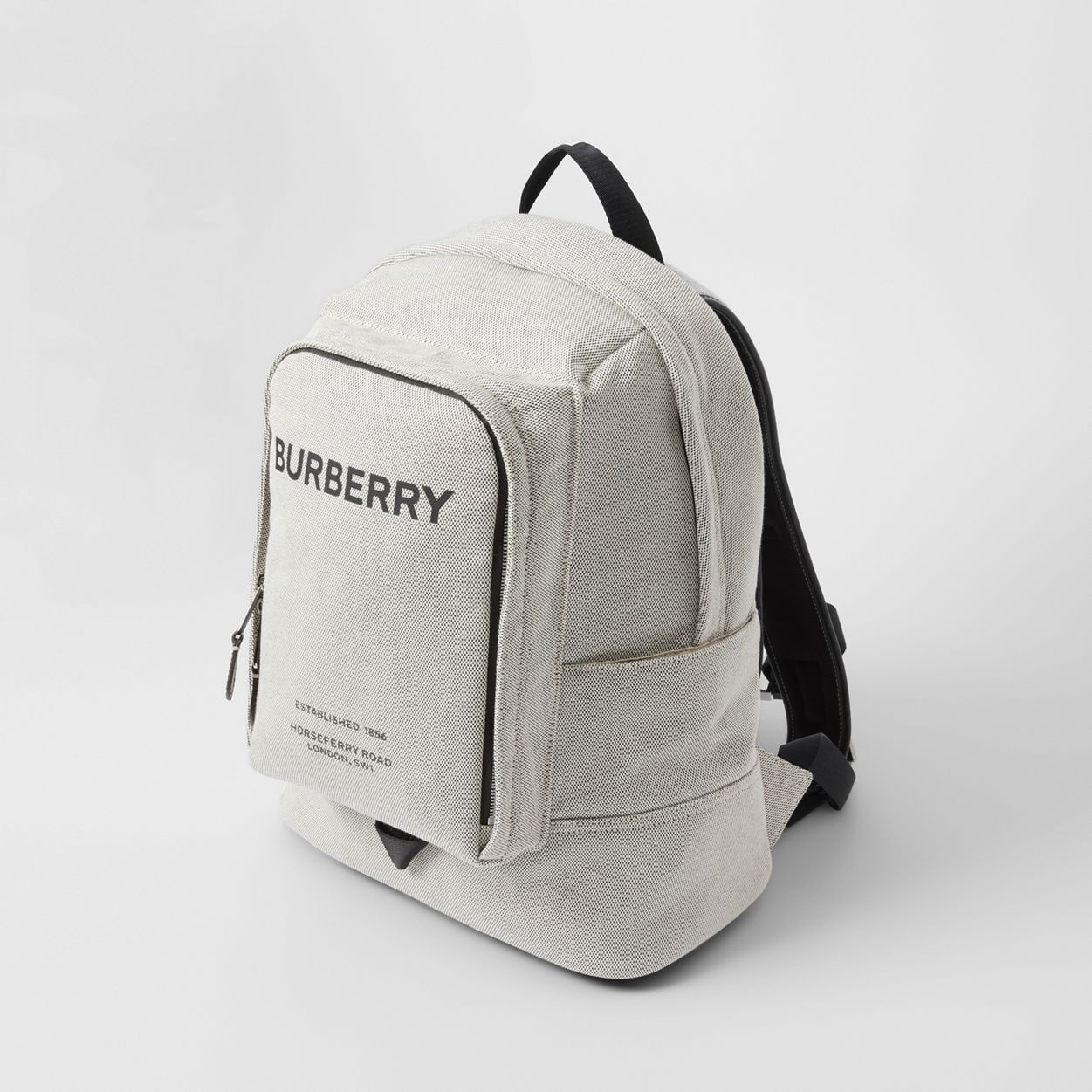 Large Logo Print Cotton Canvas Backpack - 4