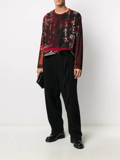 Yohji Yamamoto graphic print top outlook