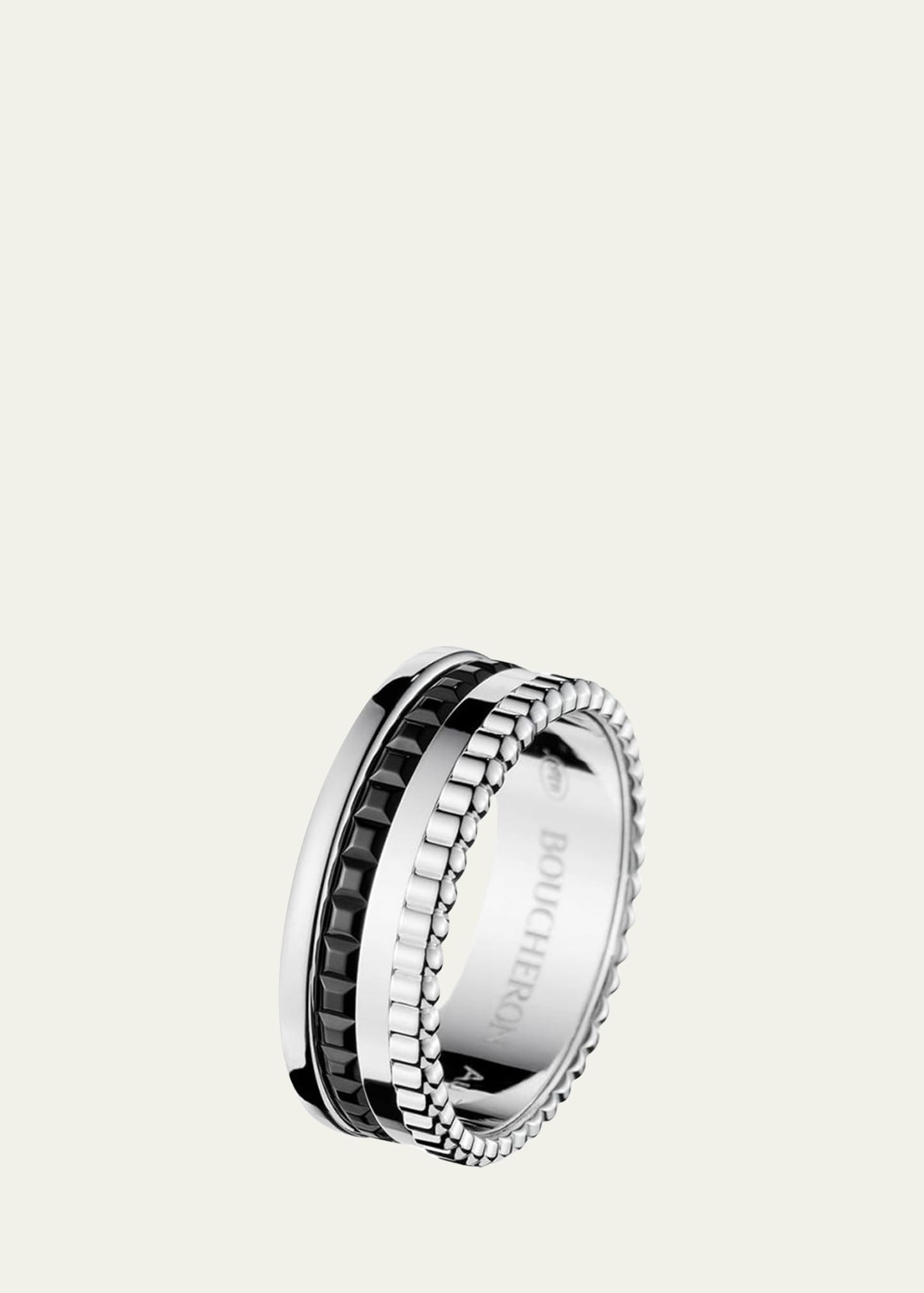 Quatre Ring in White Gold with Black PVD - 1