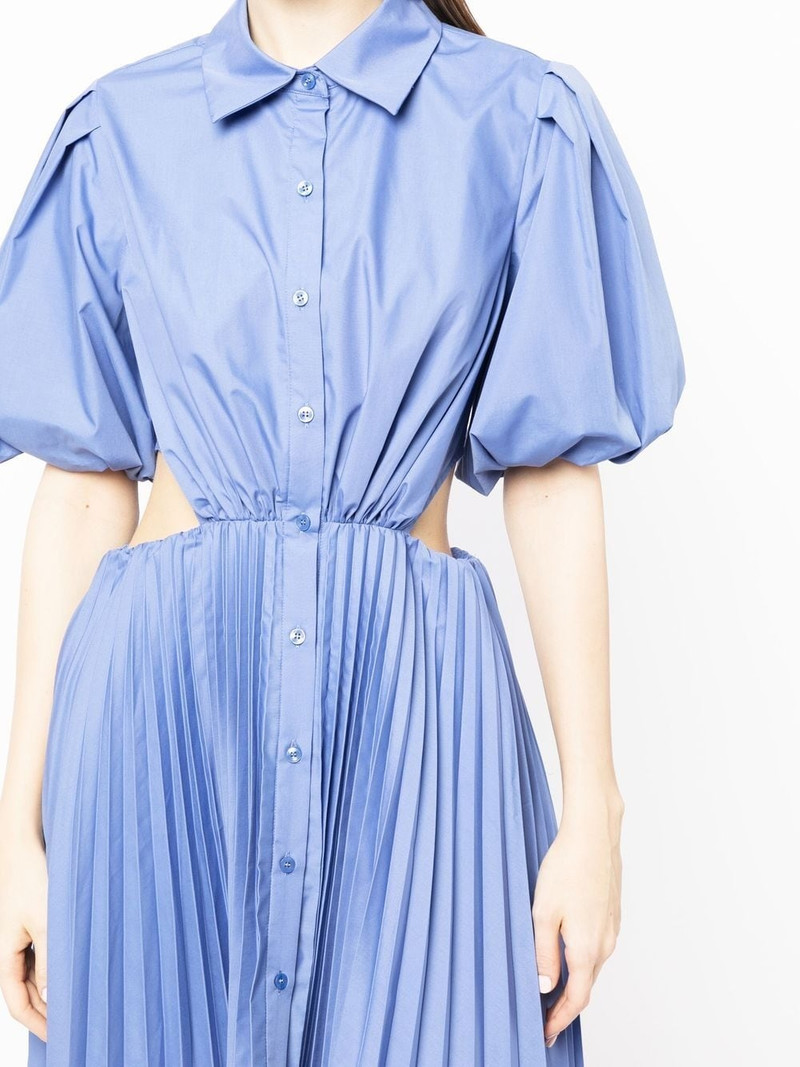 puff-sleeve cut-out shirt dress 5