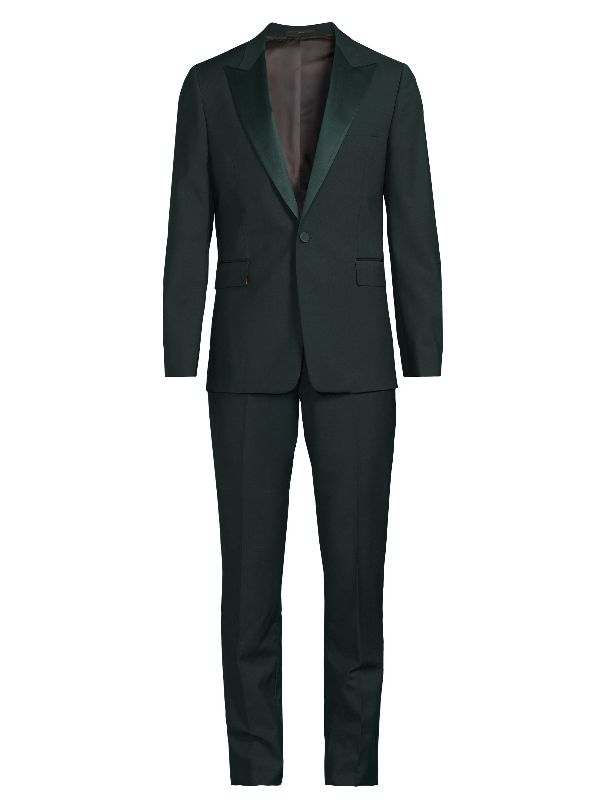 Men's Evening Wool-Blend Single-Breasted Suit - Bottle Green - 1
