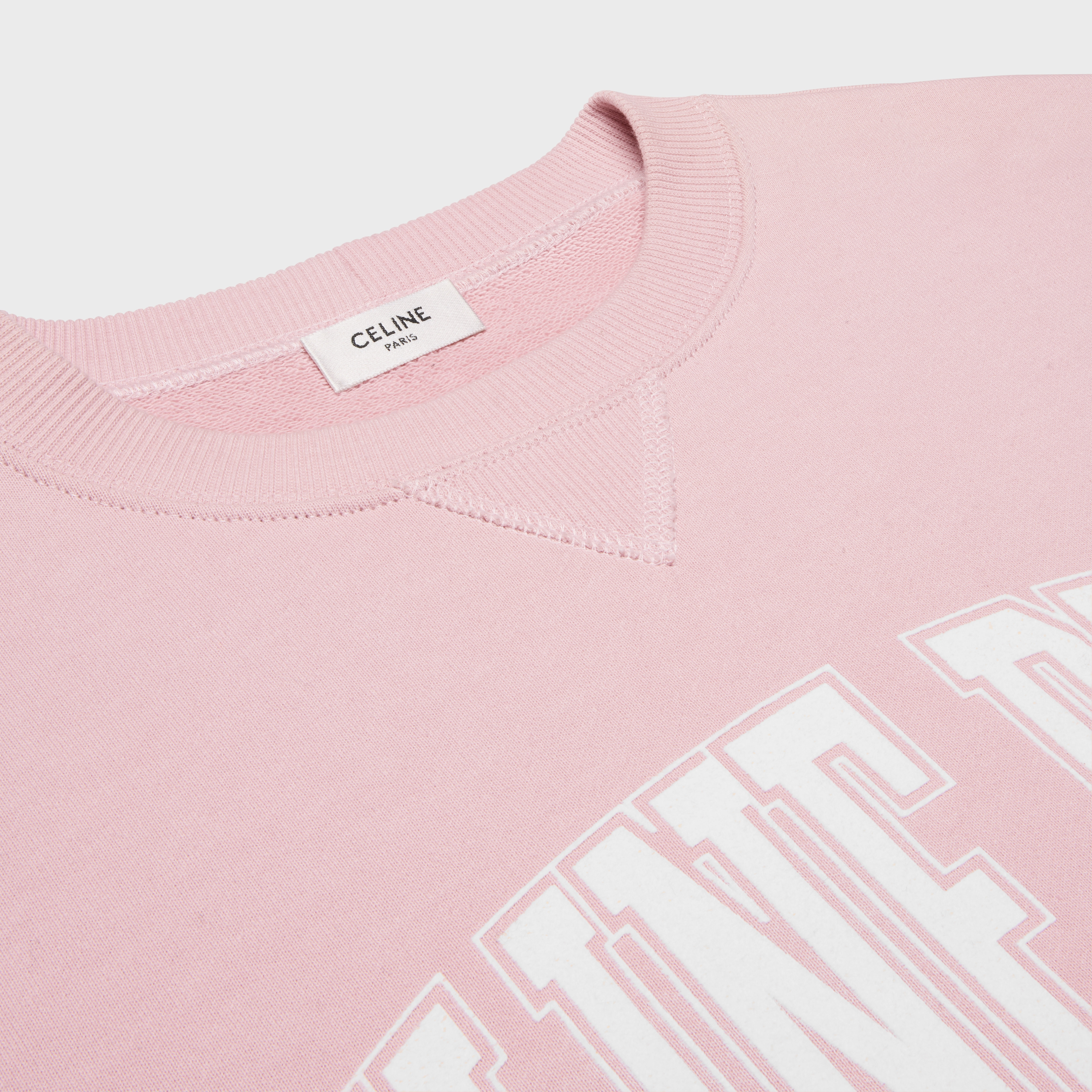 oversized celine sweatshirt in cotton fleece - 3