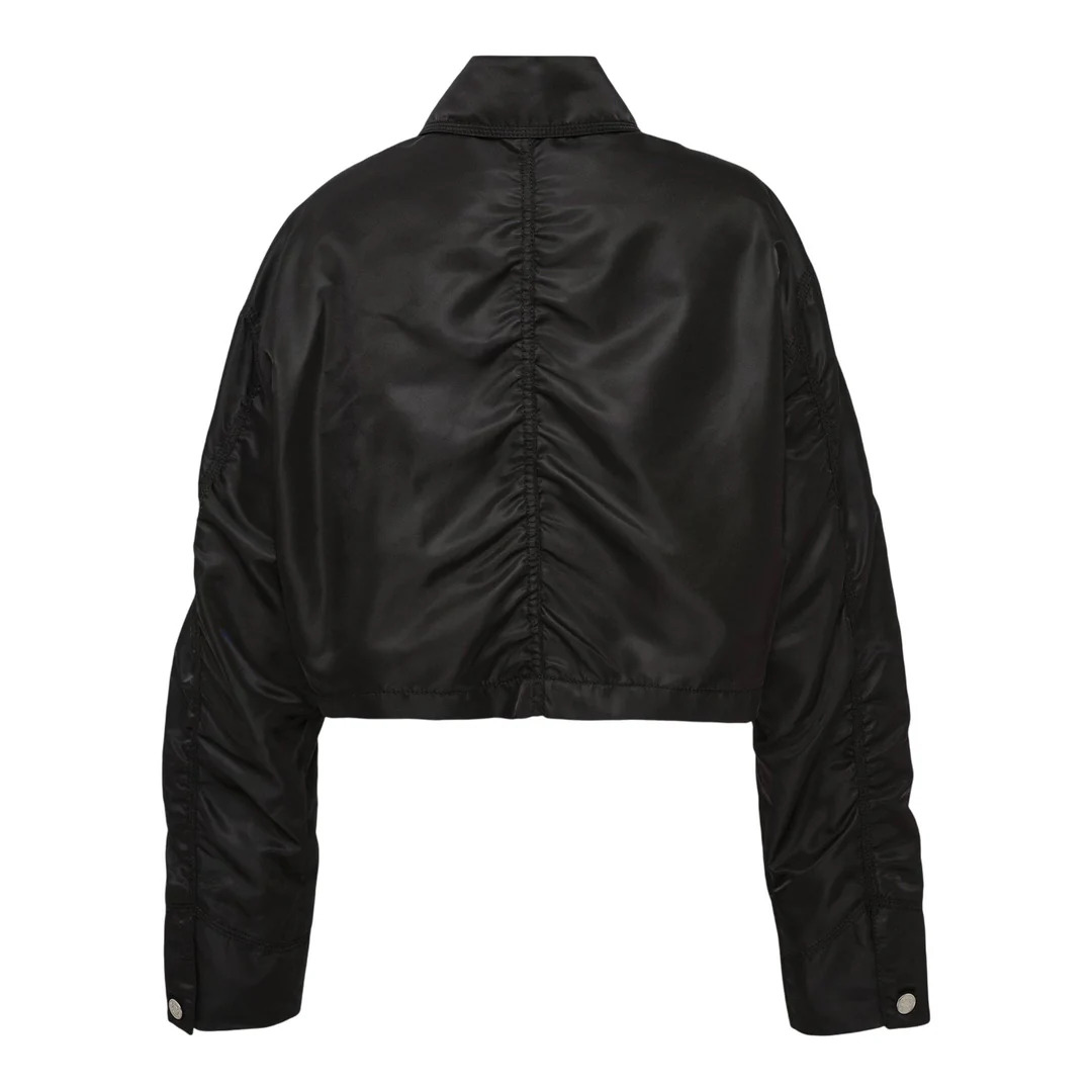 Black Womens Nylon Pocket Jacket - 2