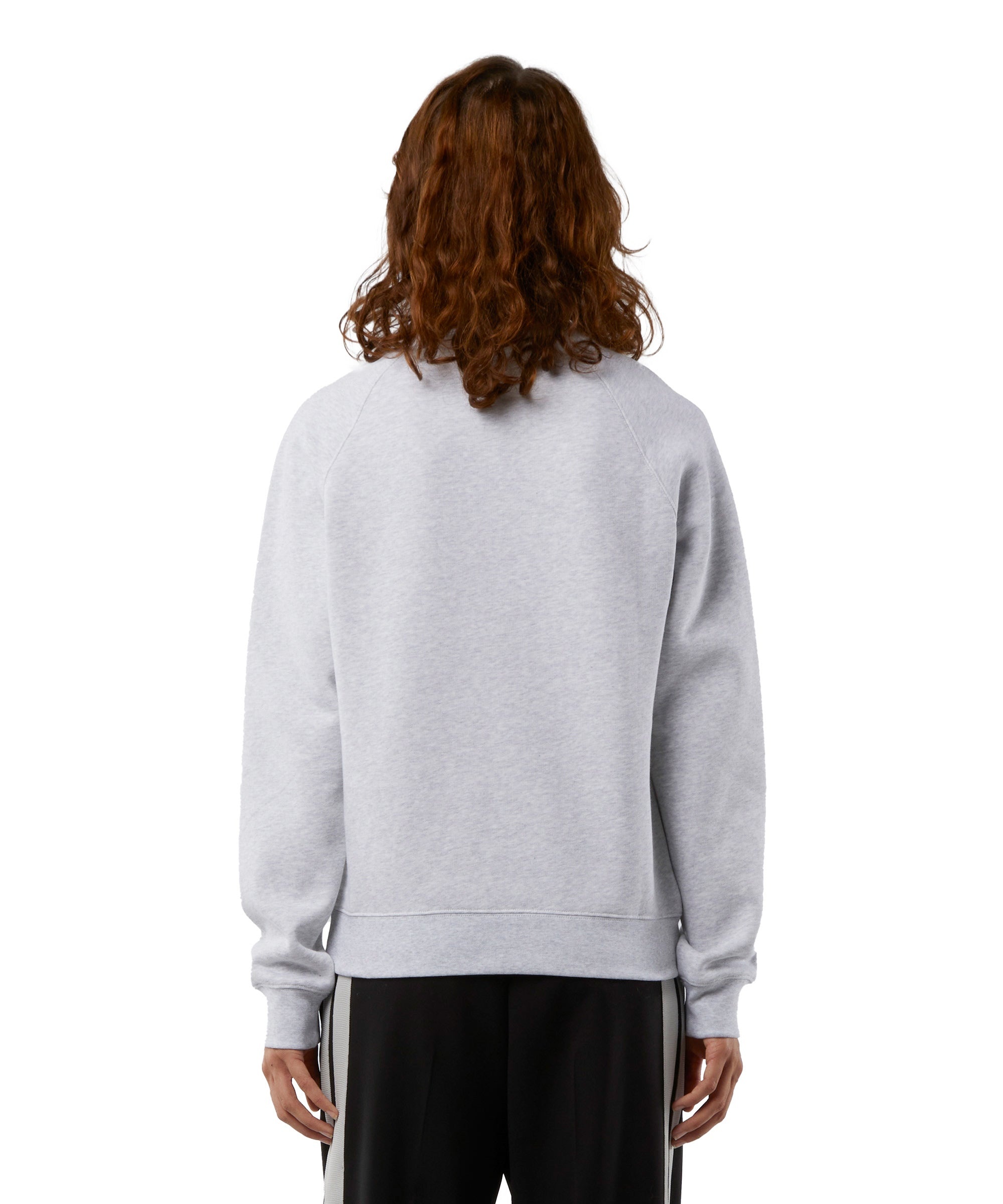 Crew neck cotton sweatshirt with a brushed logo - 3