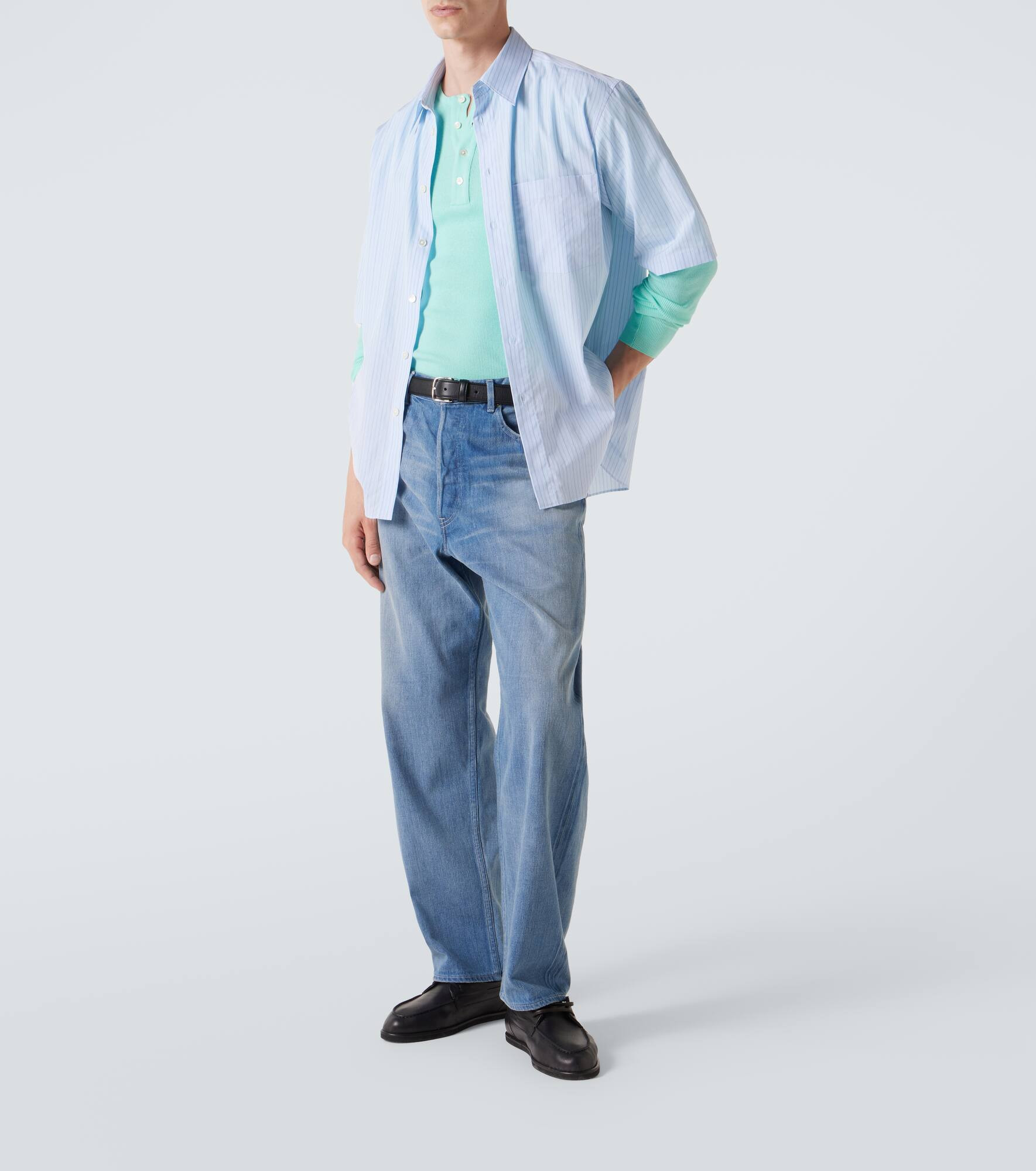 Ribbed-knit cotton Henley shirt - 2