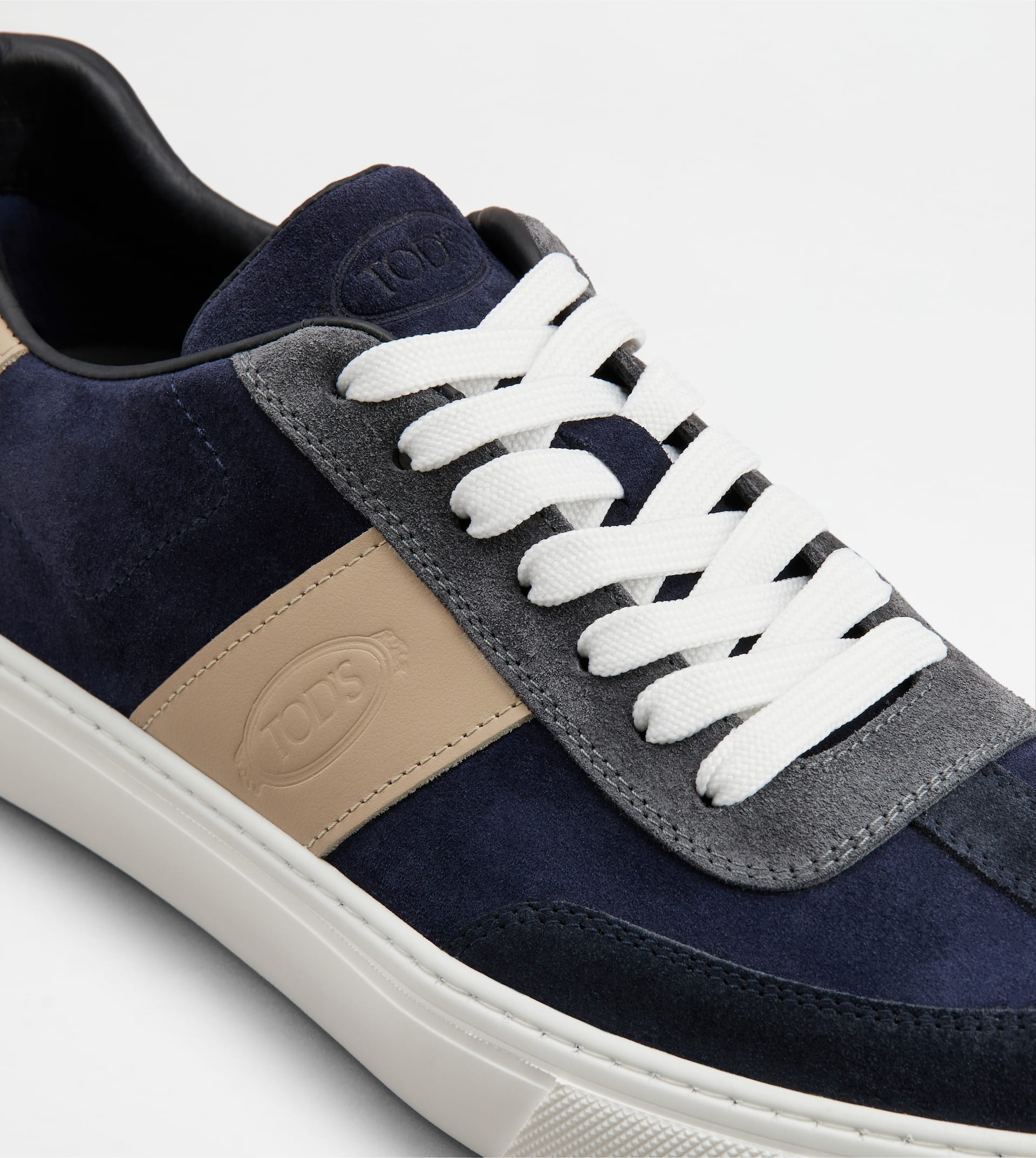 SNEAKERS IN SUEDE - BEIGE, GREY, BLUE - 6