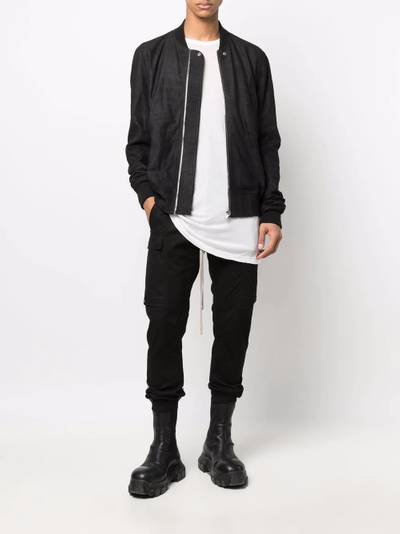 Rick Owens leather bomber jacket outlook