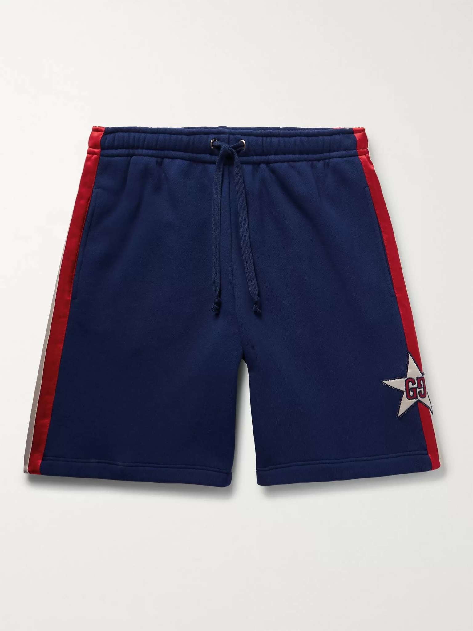 Logo-Appliquéd Satin Twill-Trimmed Loopback Cotton-Jersey Shorts - 1