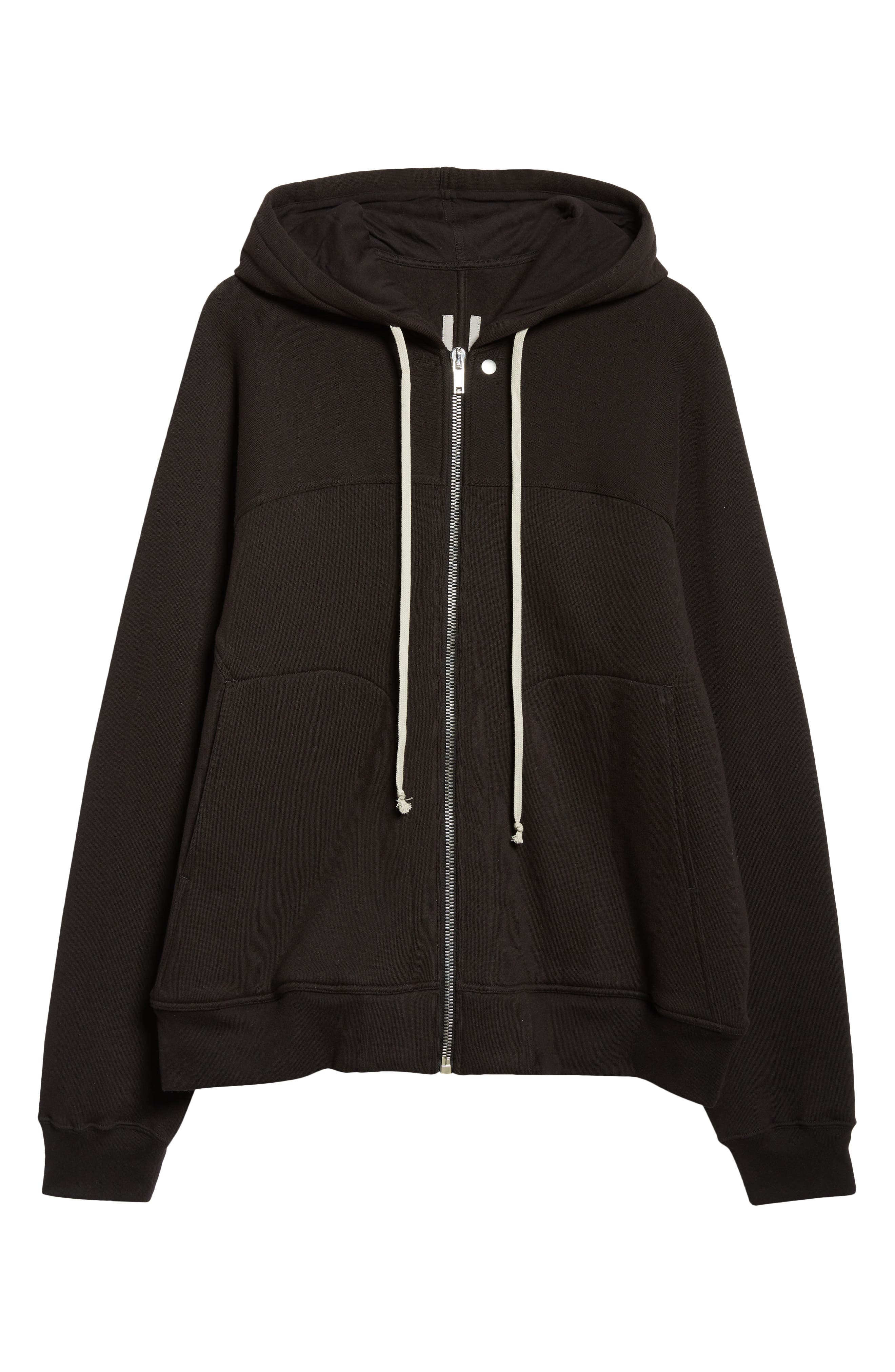 Rick Owens Windbreaker Cotton Zip Hoodie in Black at Nordstrom - 6