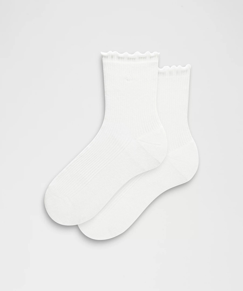 Unisex Lettuce Edge Quarter Socks 1