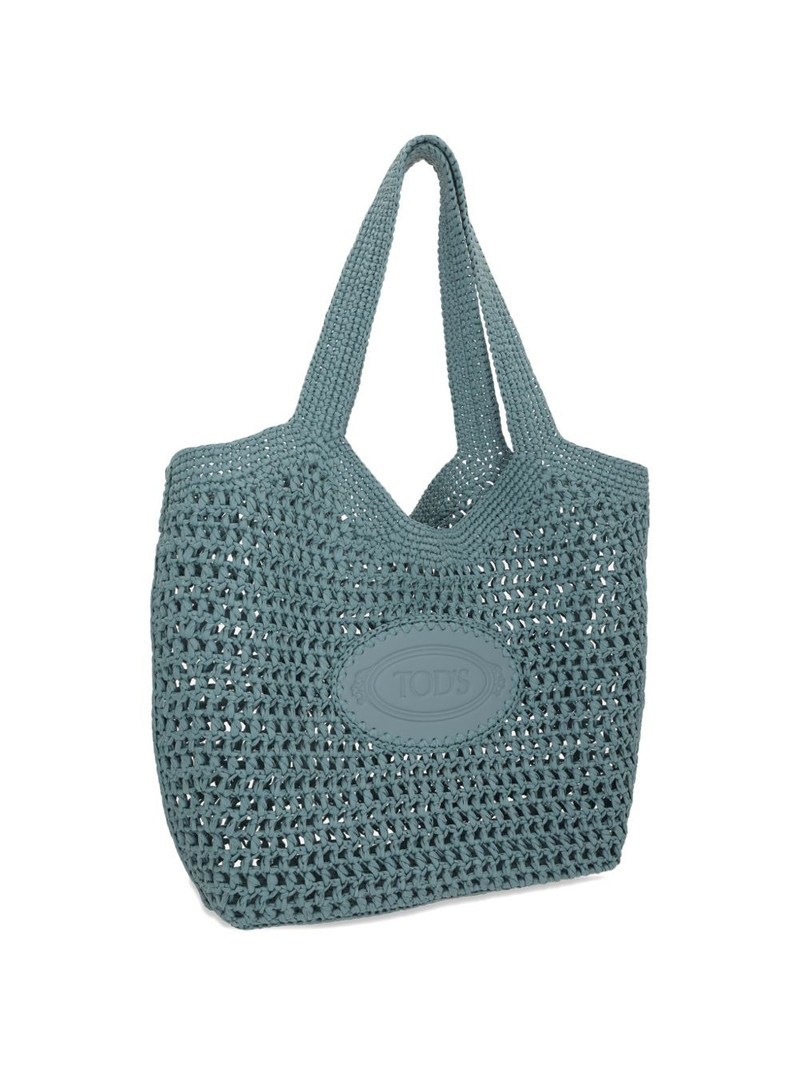 logo-patch crochet-knit tote bag 3