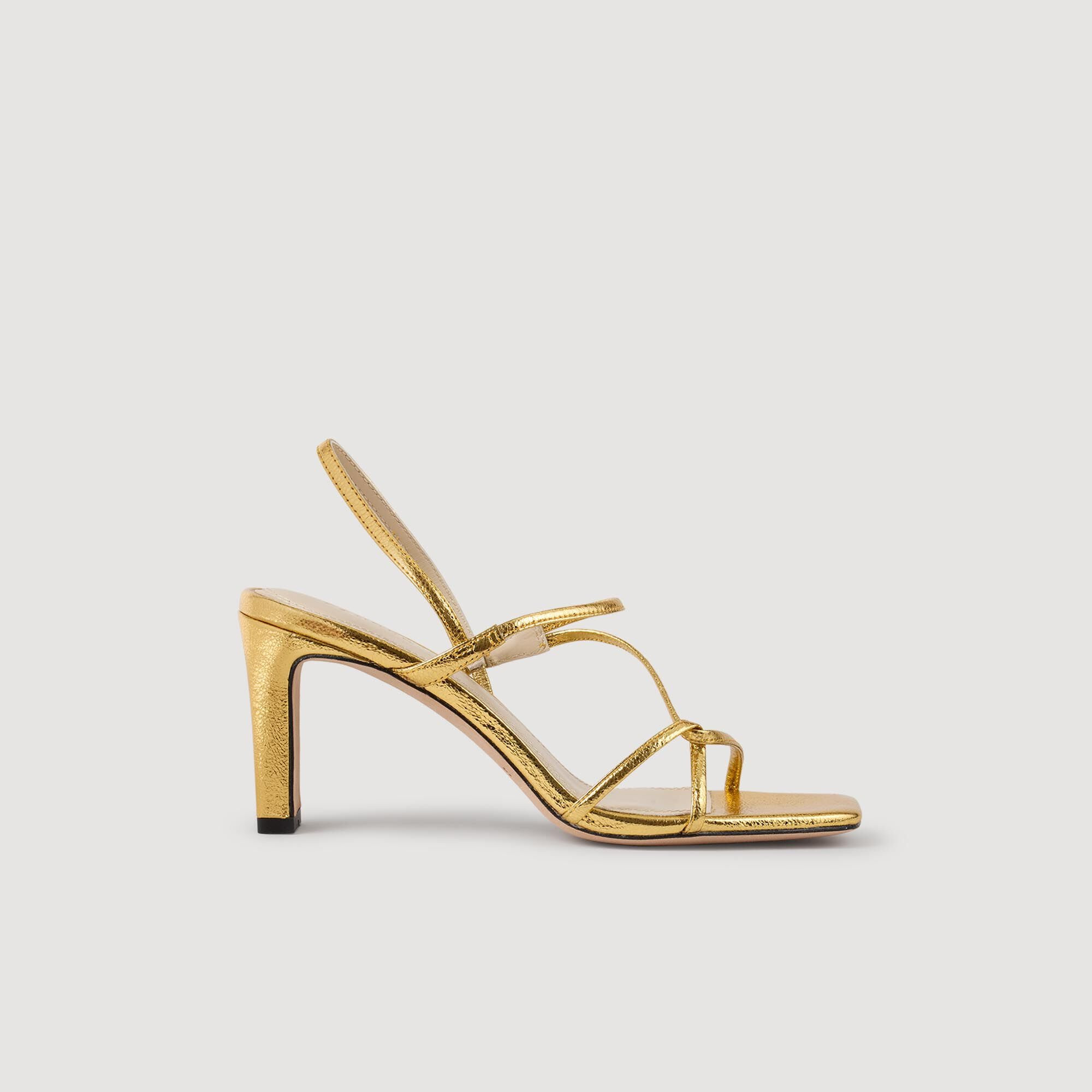 EMBOSSED LEATHER SANDALS - 1
