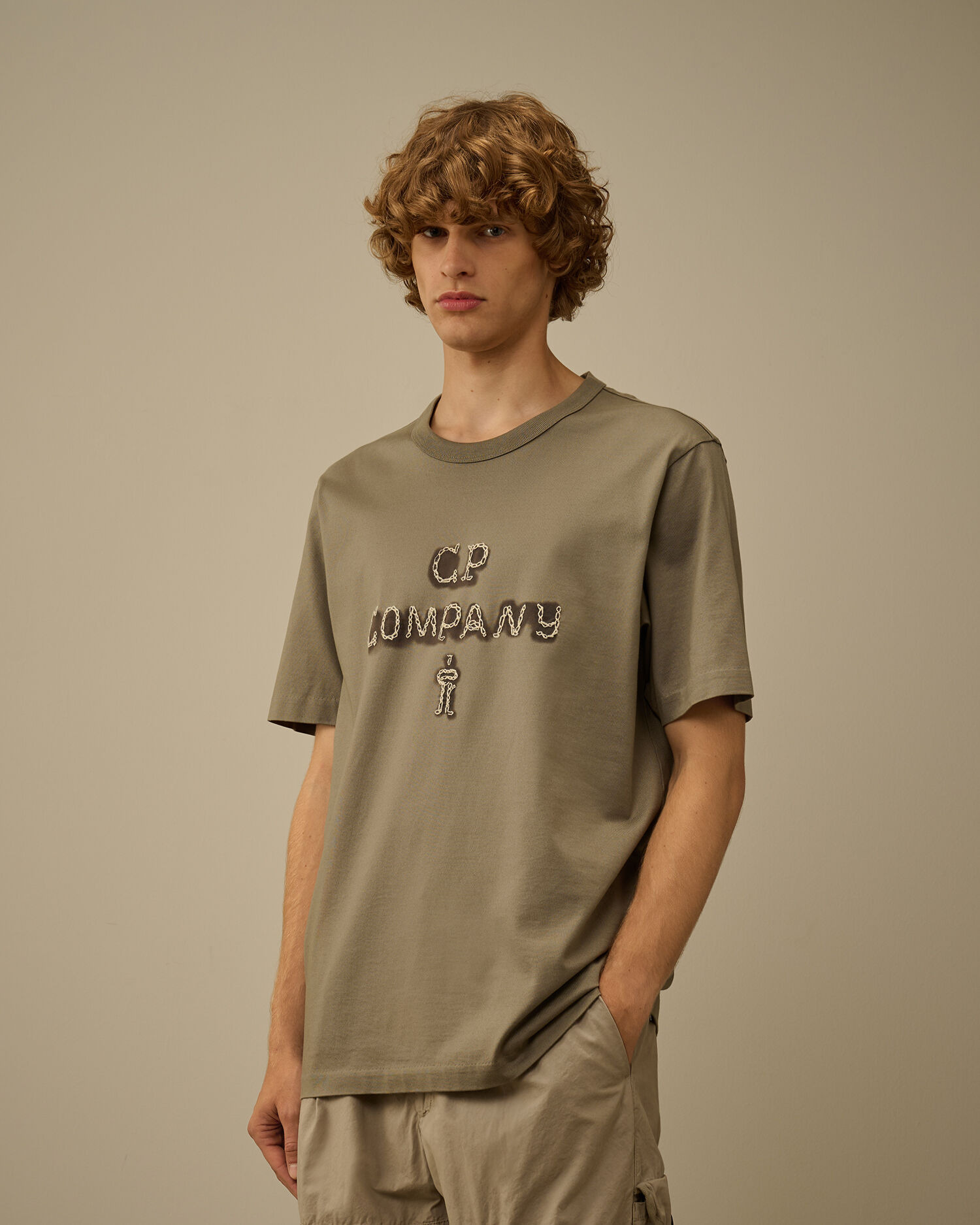 Mercerized 30/2 Jersey Twisted Short Sleeve Logo T-Shirt - 3