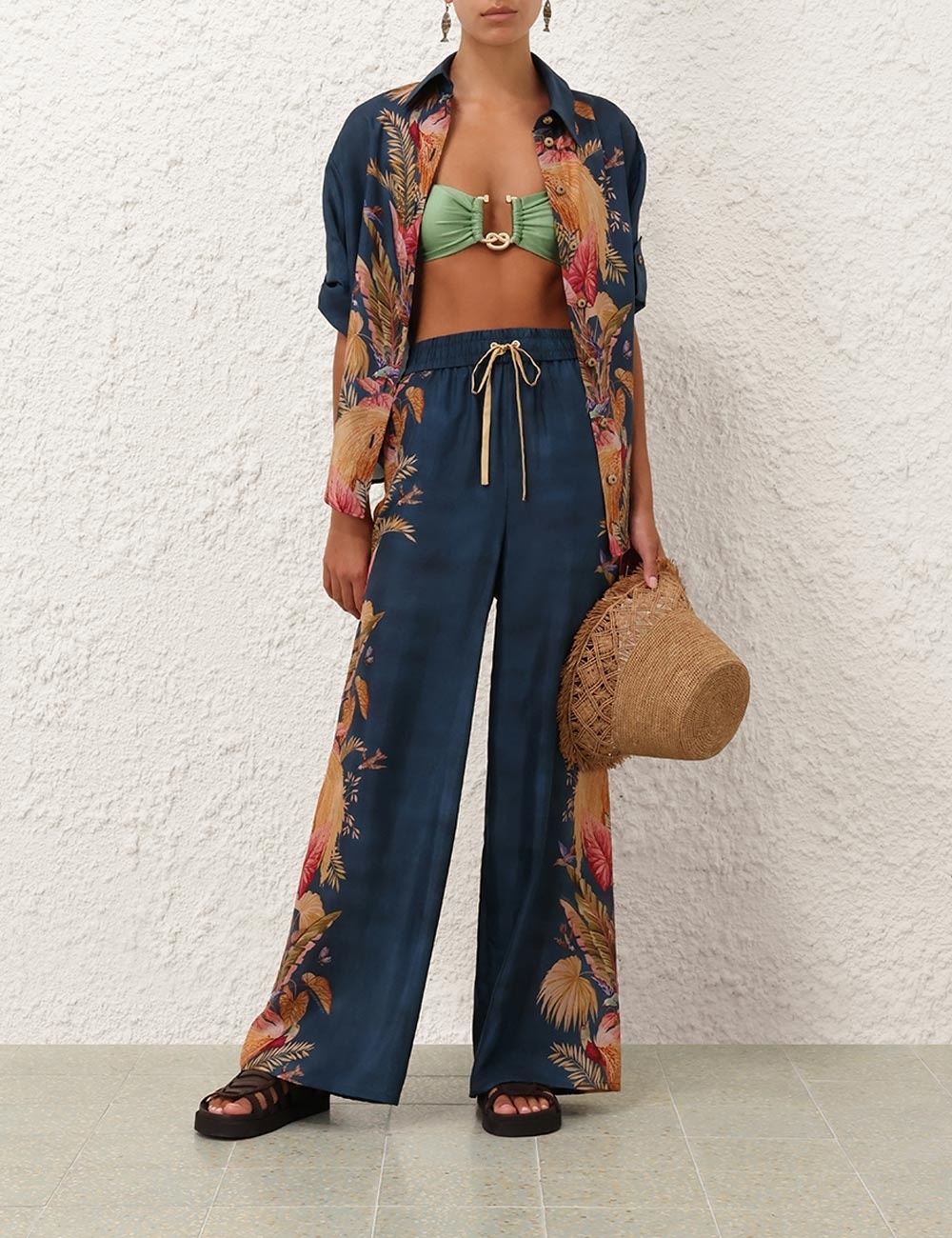 パンツ Zimmermann Ascension Relaxed Pant 0400022776016_DARKBLUEPALMFLOR