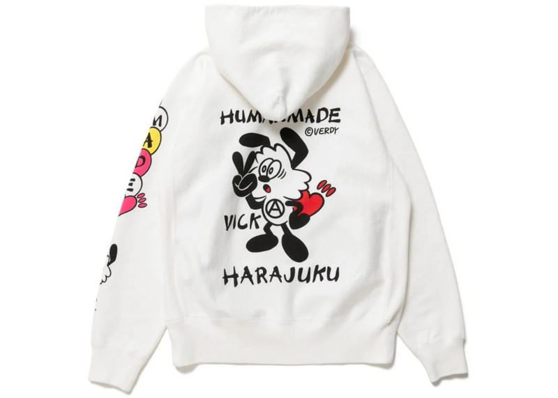 Human Made Human Made x Verdy Vick Pizza Hoodie White outlook