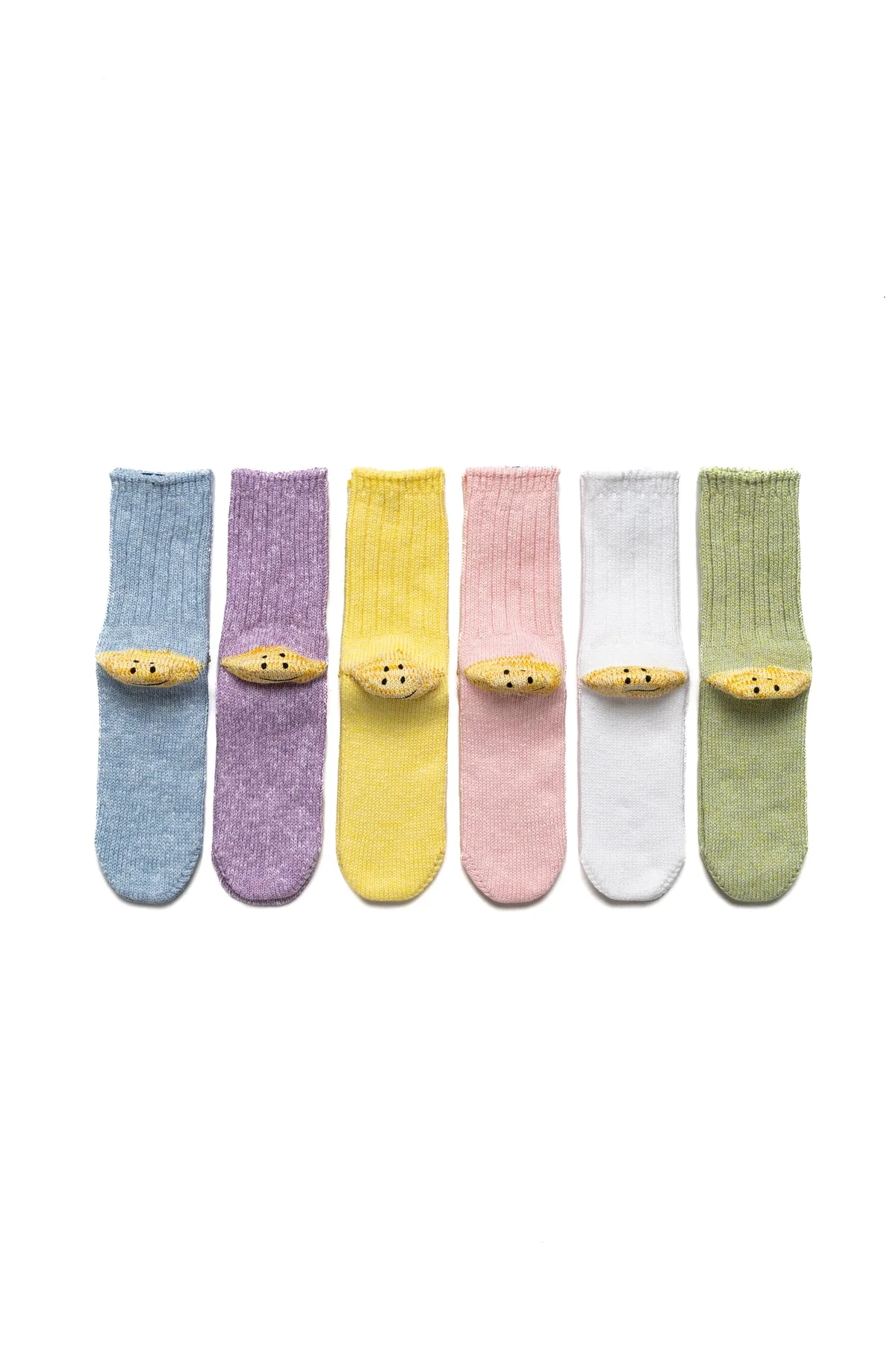 56 Yarns 3x1 Rib RAINBOWY HAPPY HEEL Socks - 1