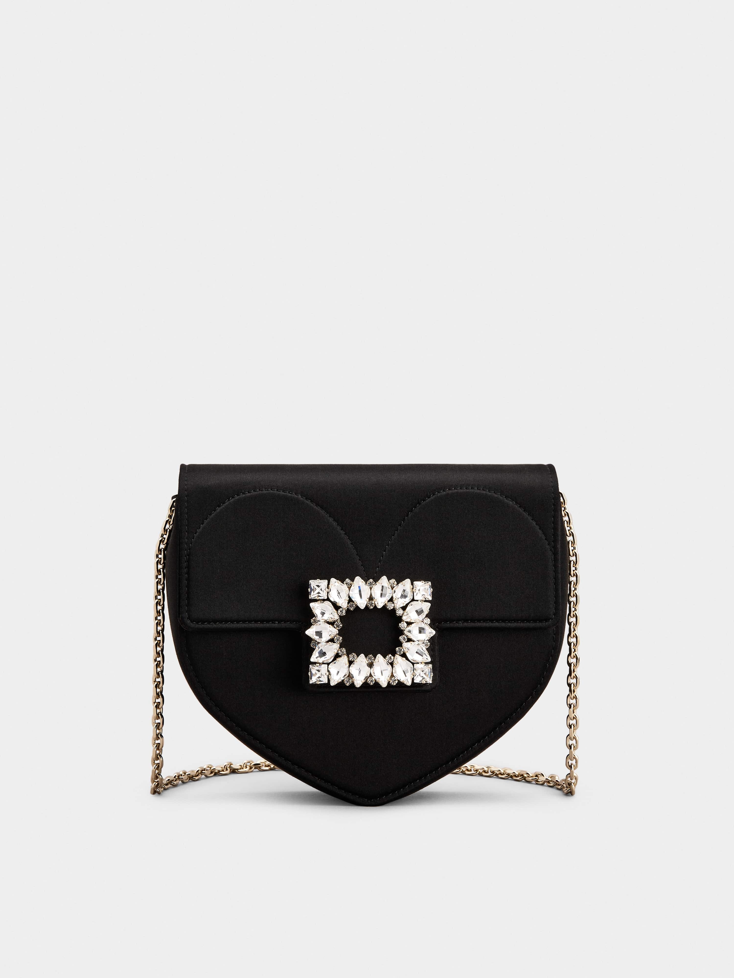 Clutch Love Strass Buckle Mini Clutch Bag in Satin - 1