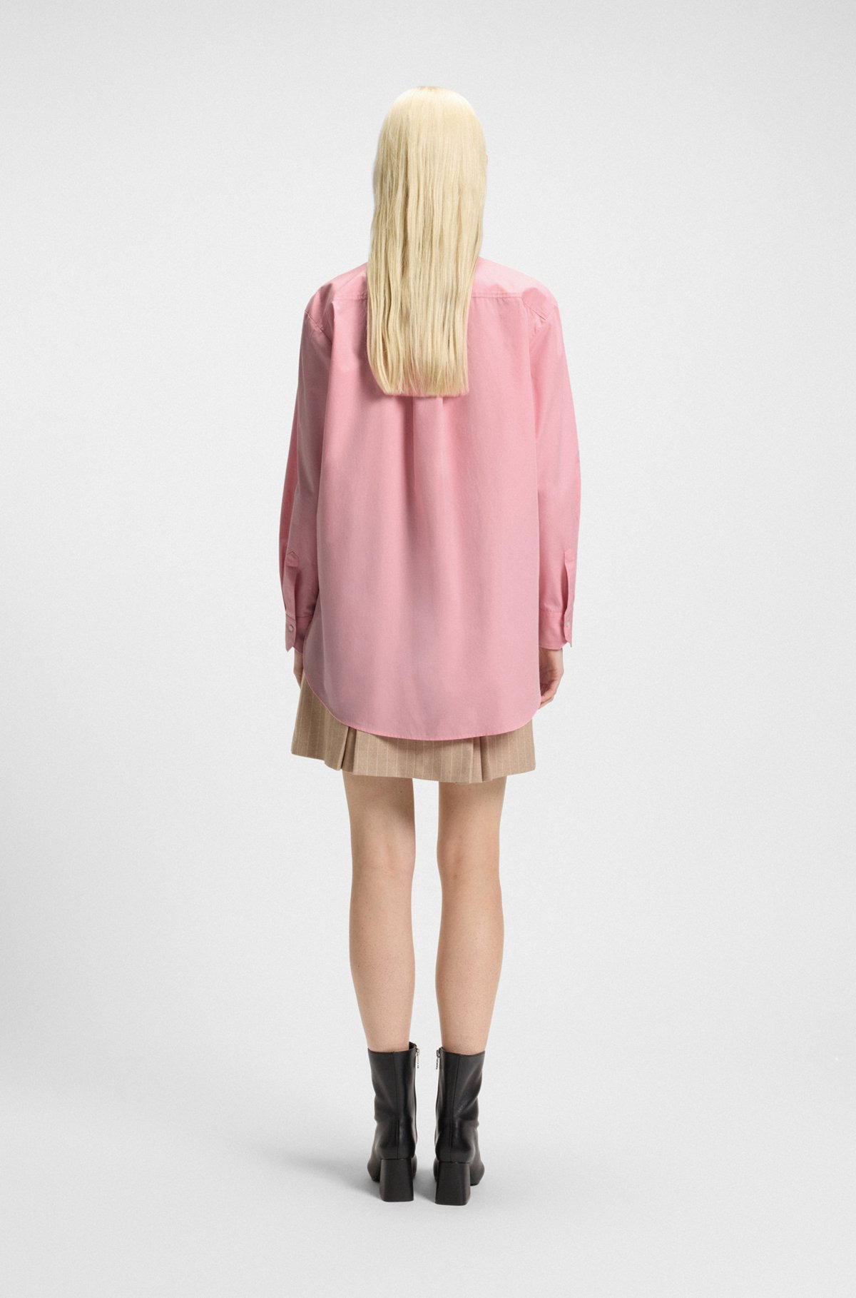 OVERSIZE-FIT BLOUSE IN COTTON CANVAS WITH EMBROIDERED LOGO - 5