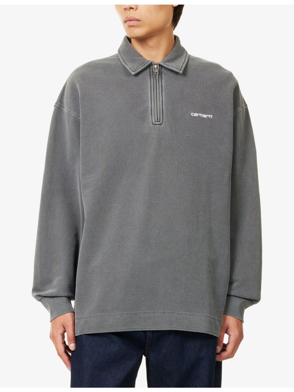 Embroidered-Logo Loose-Fit Cotton-Jersey Sweatshirt - 3