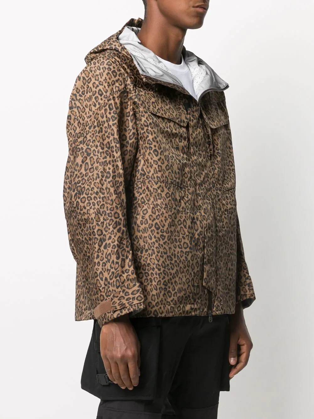 leopard-print hooded jacket - 3