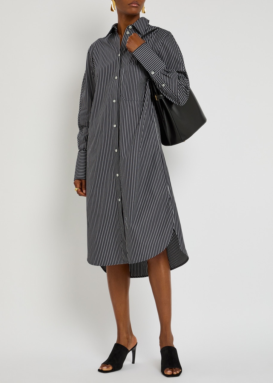 Toteme Striped Cotton Midi Shirt Dress - 4