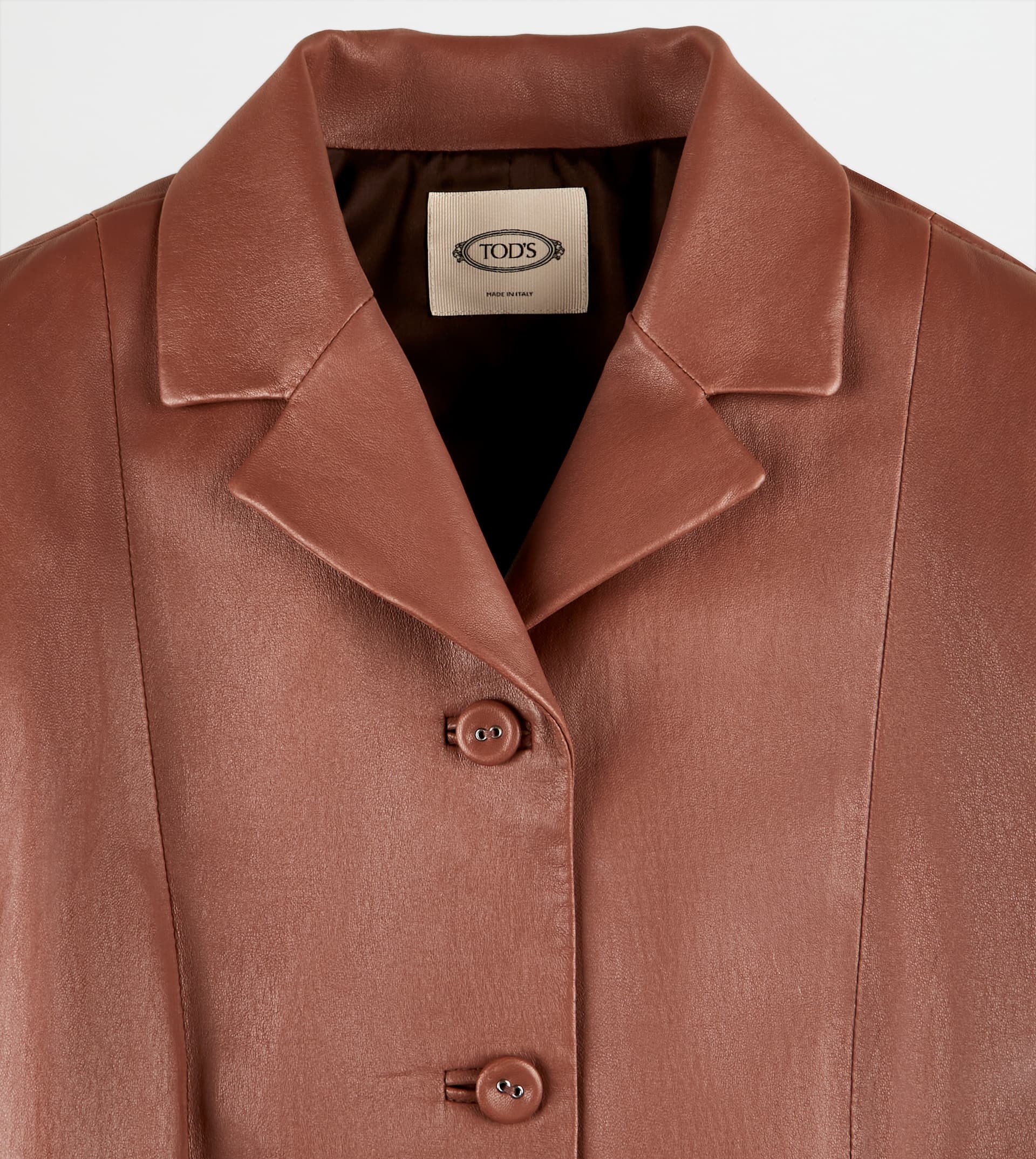 JACKET IN STRETCH NAPPA LEATHER - BROWN - 9