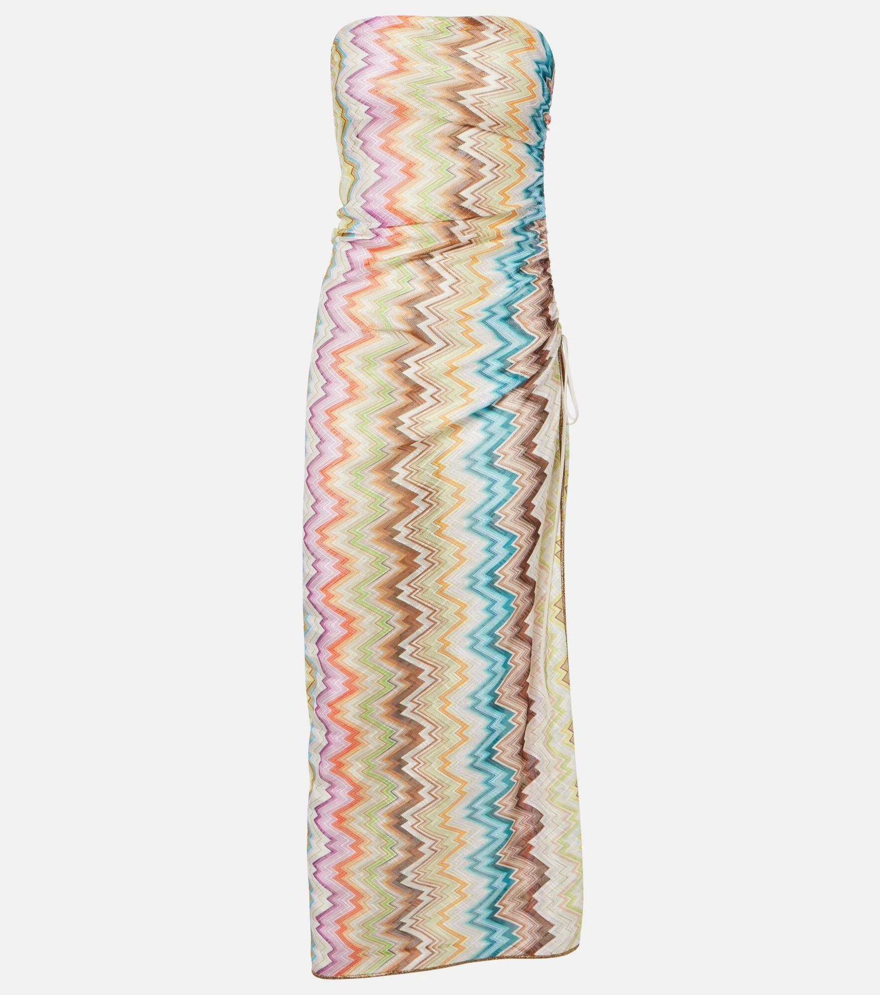 Zigzag gathered midi dress - 1