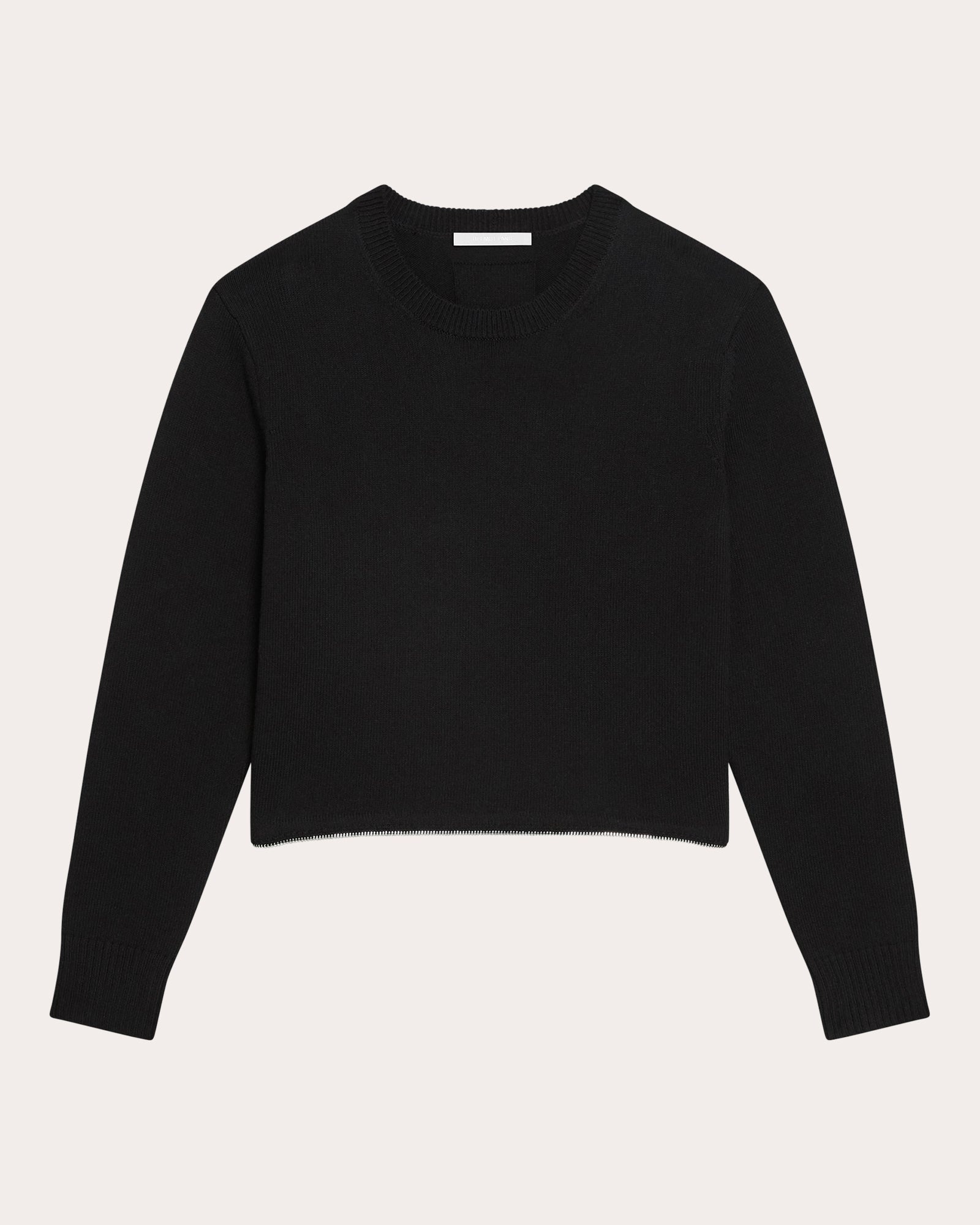 Cropped Zip Detail Organic Cotton Sweater - 6