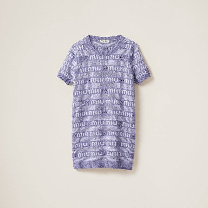 Wool and cashmere dress with logo - 1