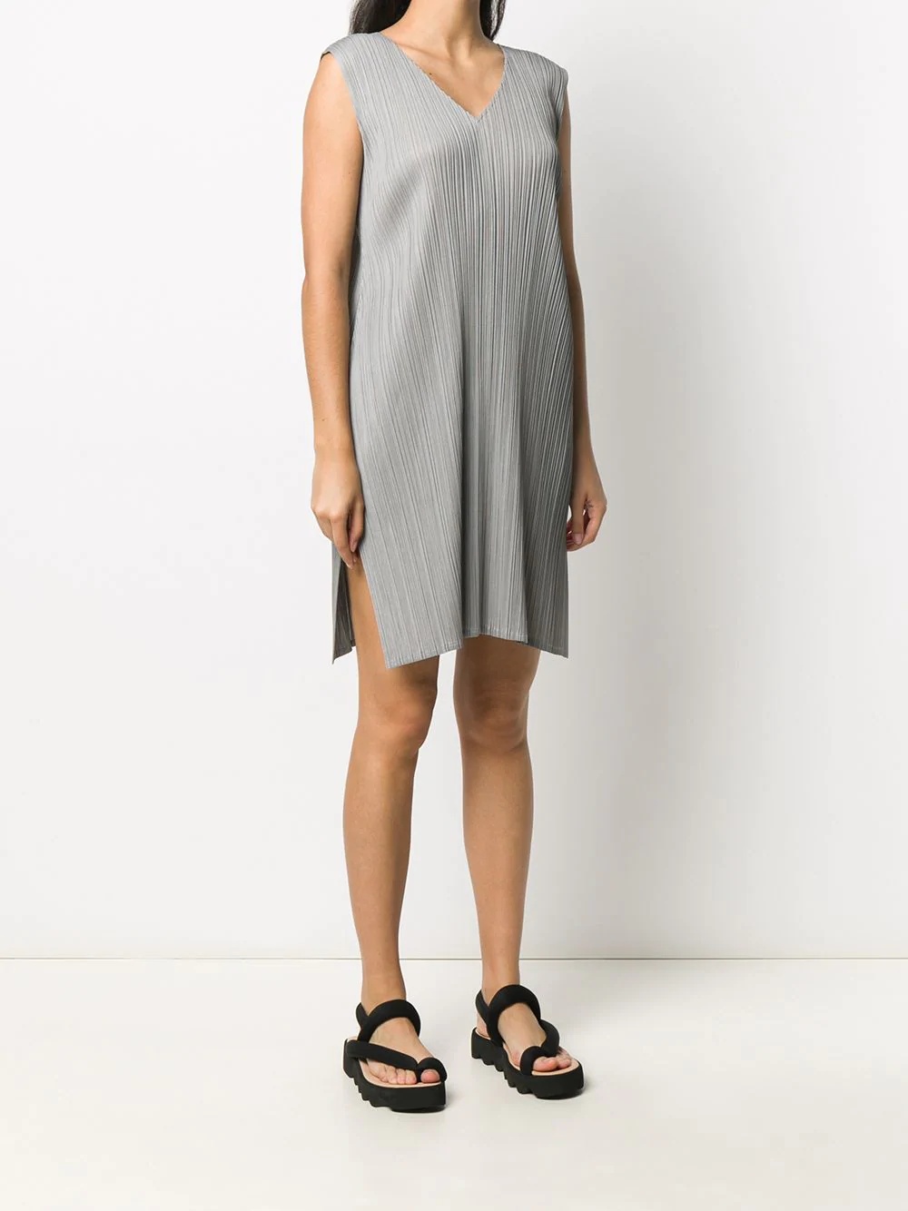 micro-pleated midi dress - 3