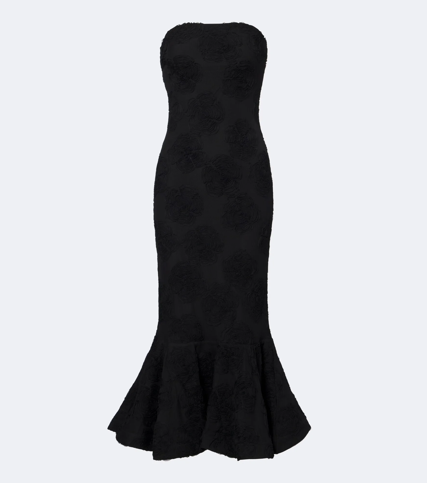Embroidered floral mesh bustier dress - 1