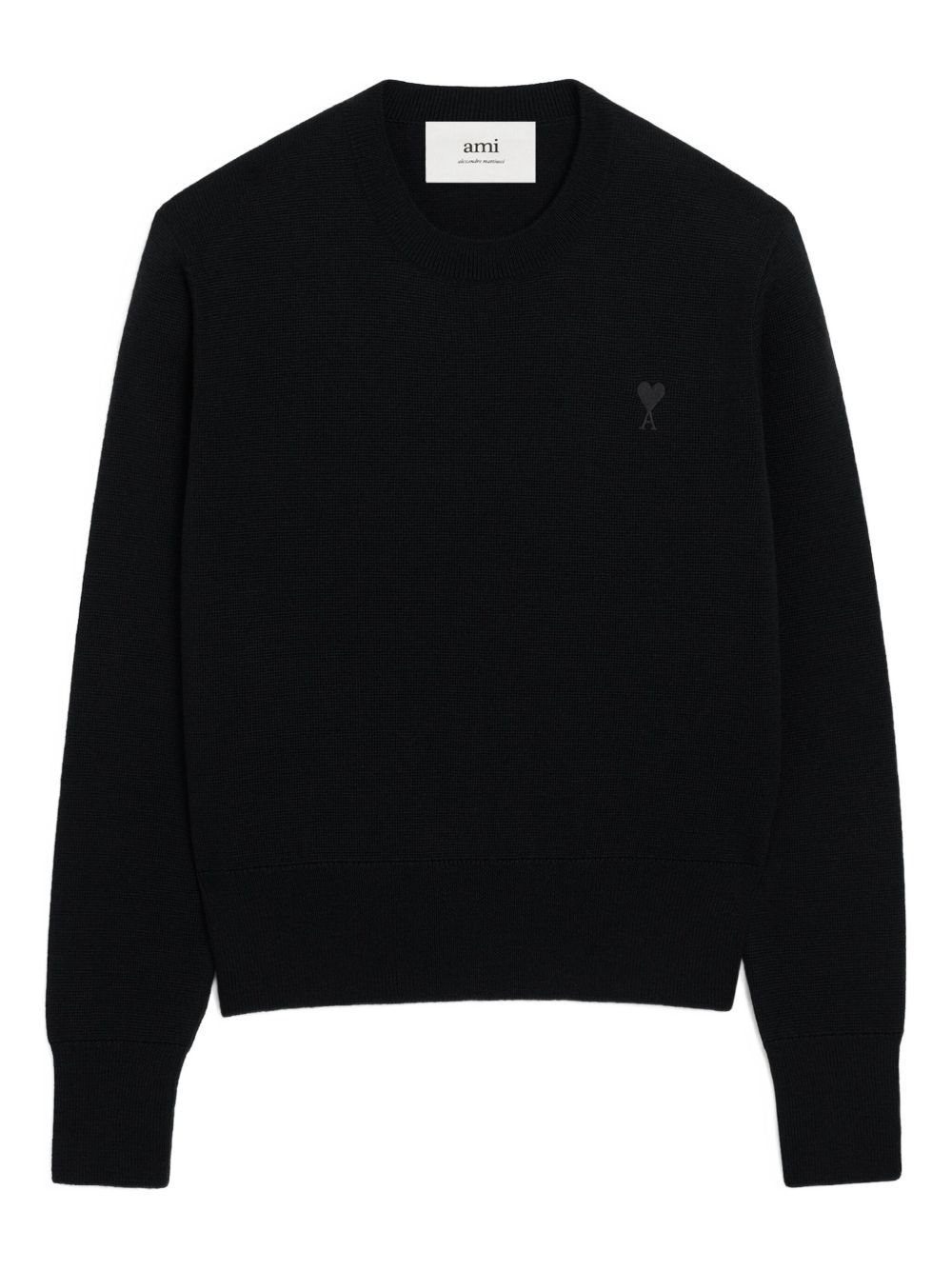 crewneck heart-embroidered sweater - 1